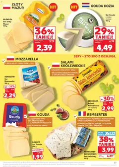 Náhled letáku Kaufland Polsko leták od 03.06.2026 | Strana: 37 | Produkty: Gouda, Karty, Mozzarella