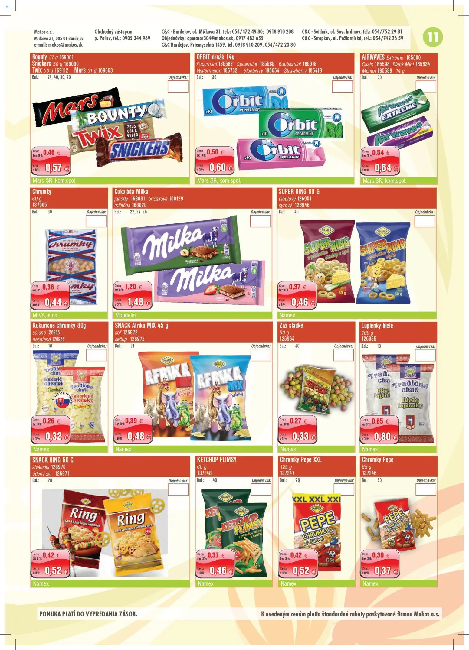 Nové Makos akcie – leták je platný od 04.05.2026 | Strana: 11 | Produkty: Syr, Jahody, Kečup, Milka