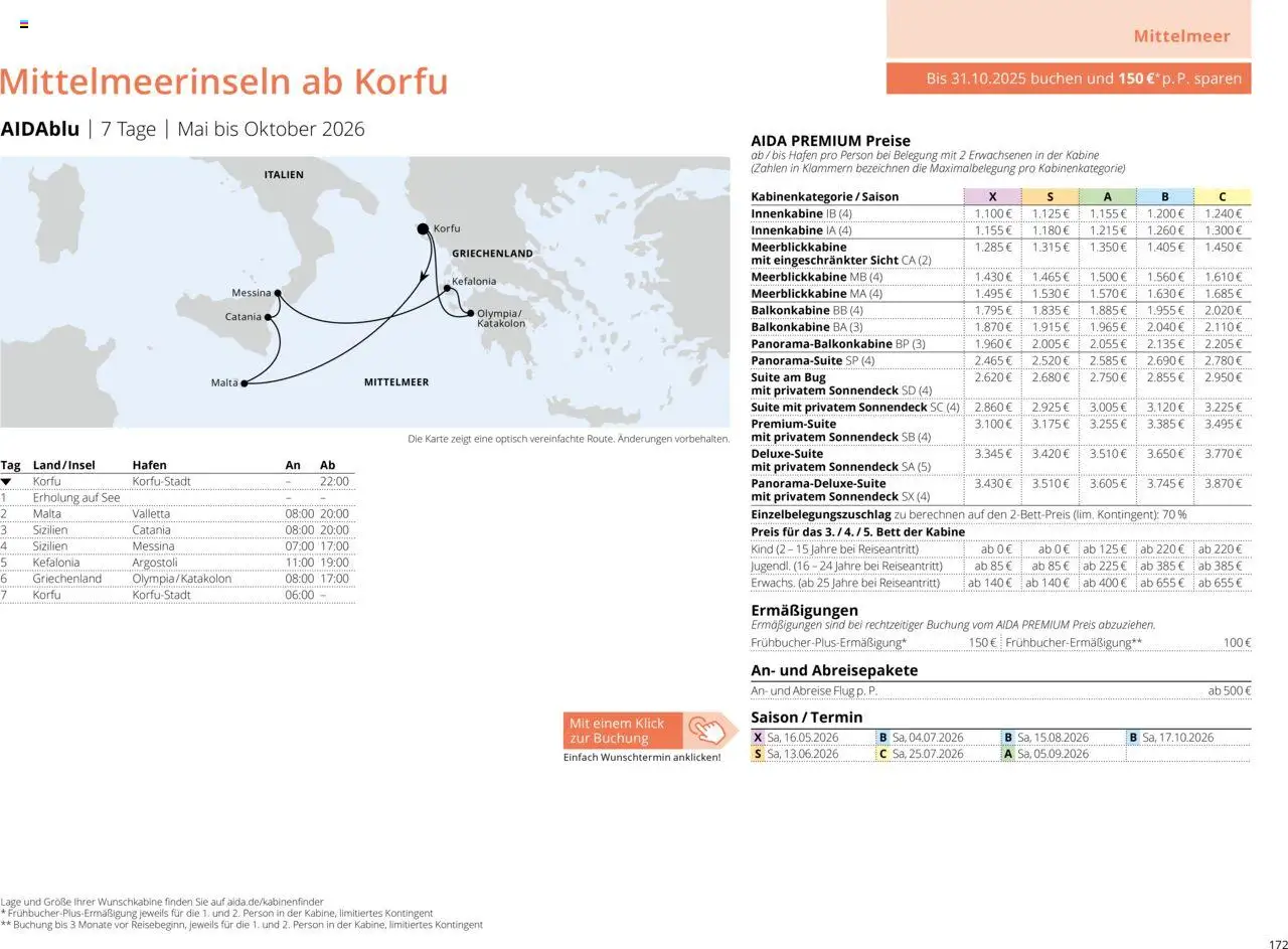 Aida Sommer 2026 – gültig ab 01.03.2026 | Seite: 172 | Produkte: Bett