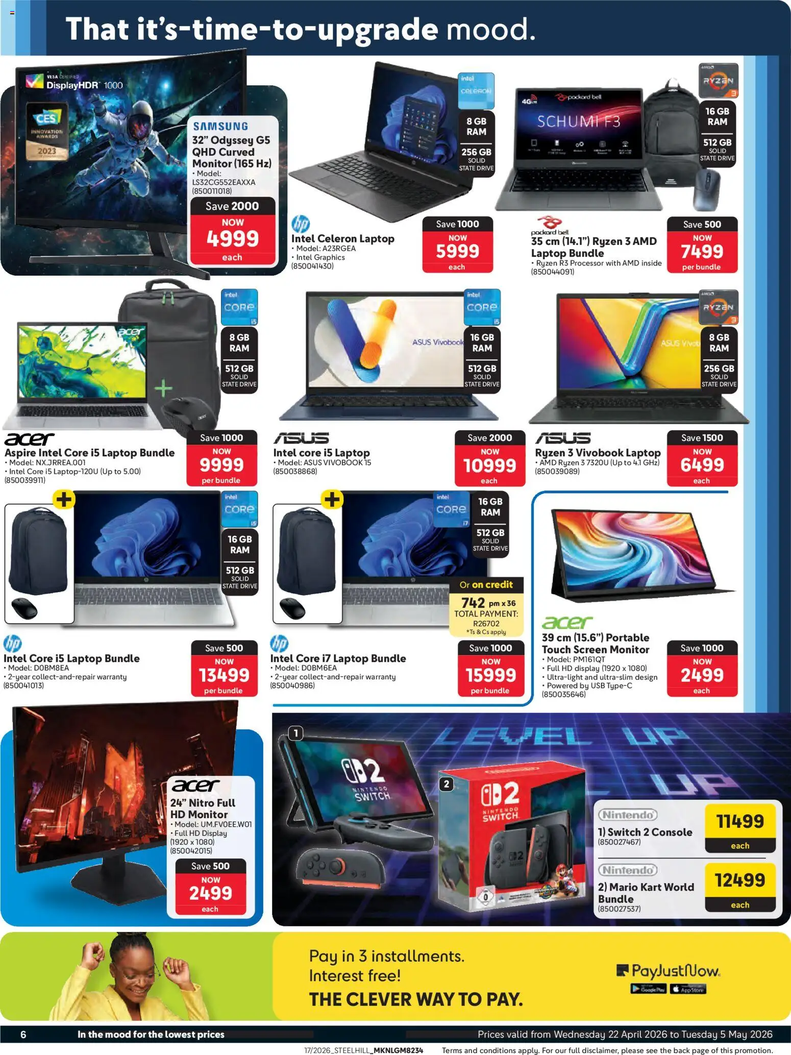 New Makro catalogue – valid from 22.04.2026 | Page: 6 | Products: Monitor, USB, Laptop, Switch
