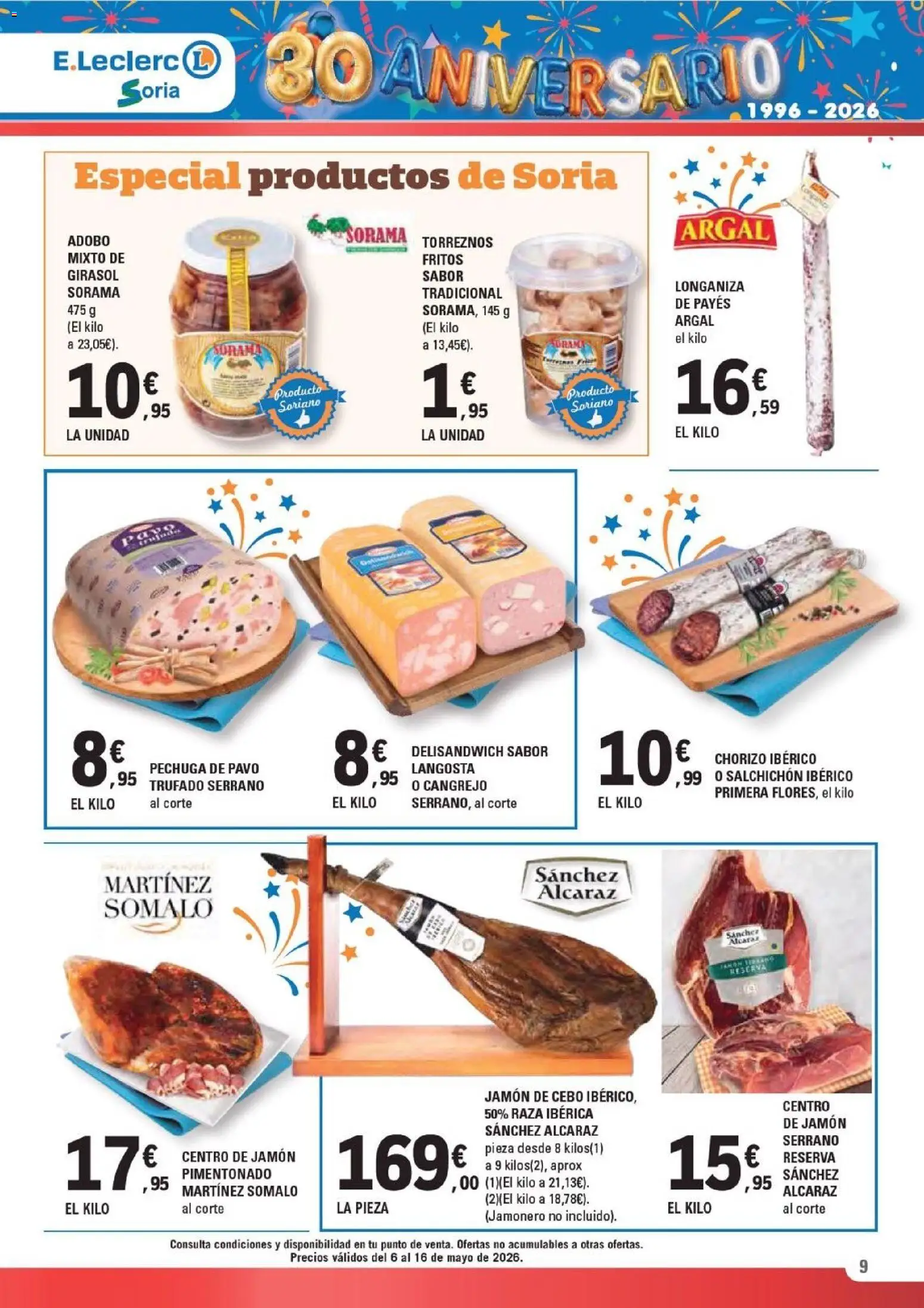 E.Leclerc Soria │ válido desde el 06.05.2026 | Página: 9 | Productos: Jamón, Longaniza