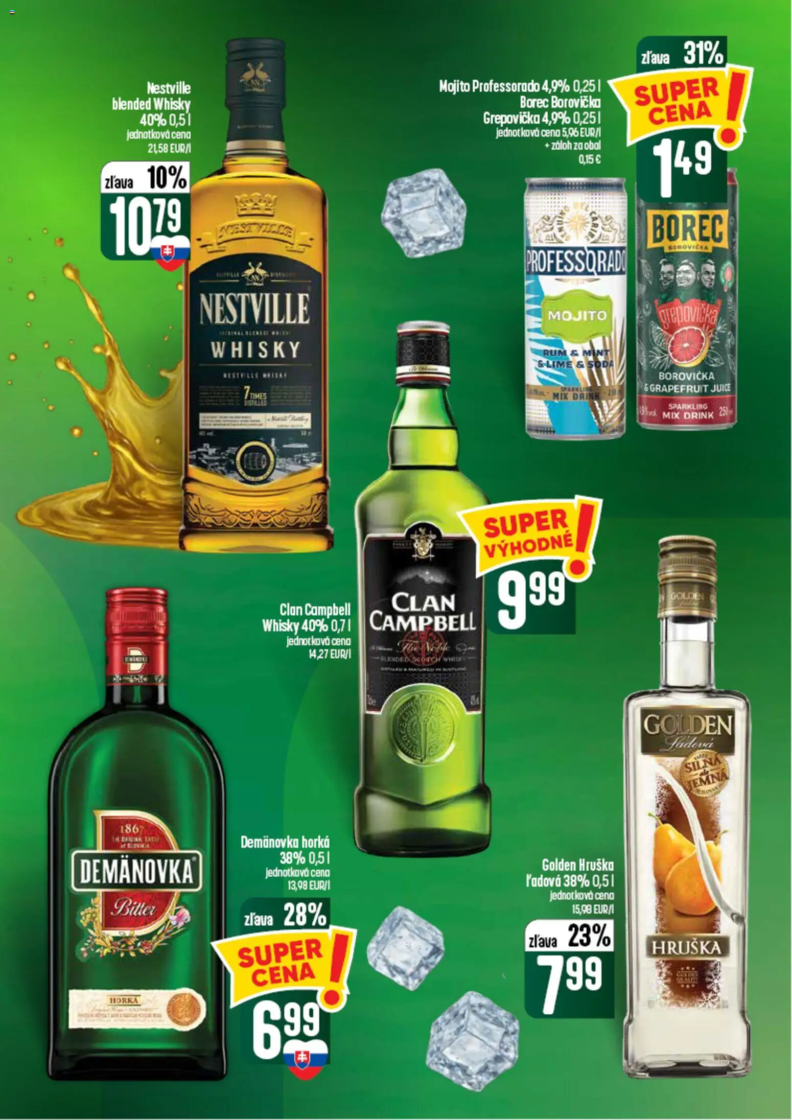 Nové COOP Jednota akcie – leták je platný od 03.09.2026 | Strana: 53 | Produkty: Borovička, Whisky, Grapefruit, Rum