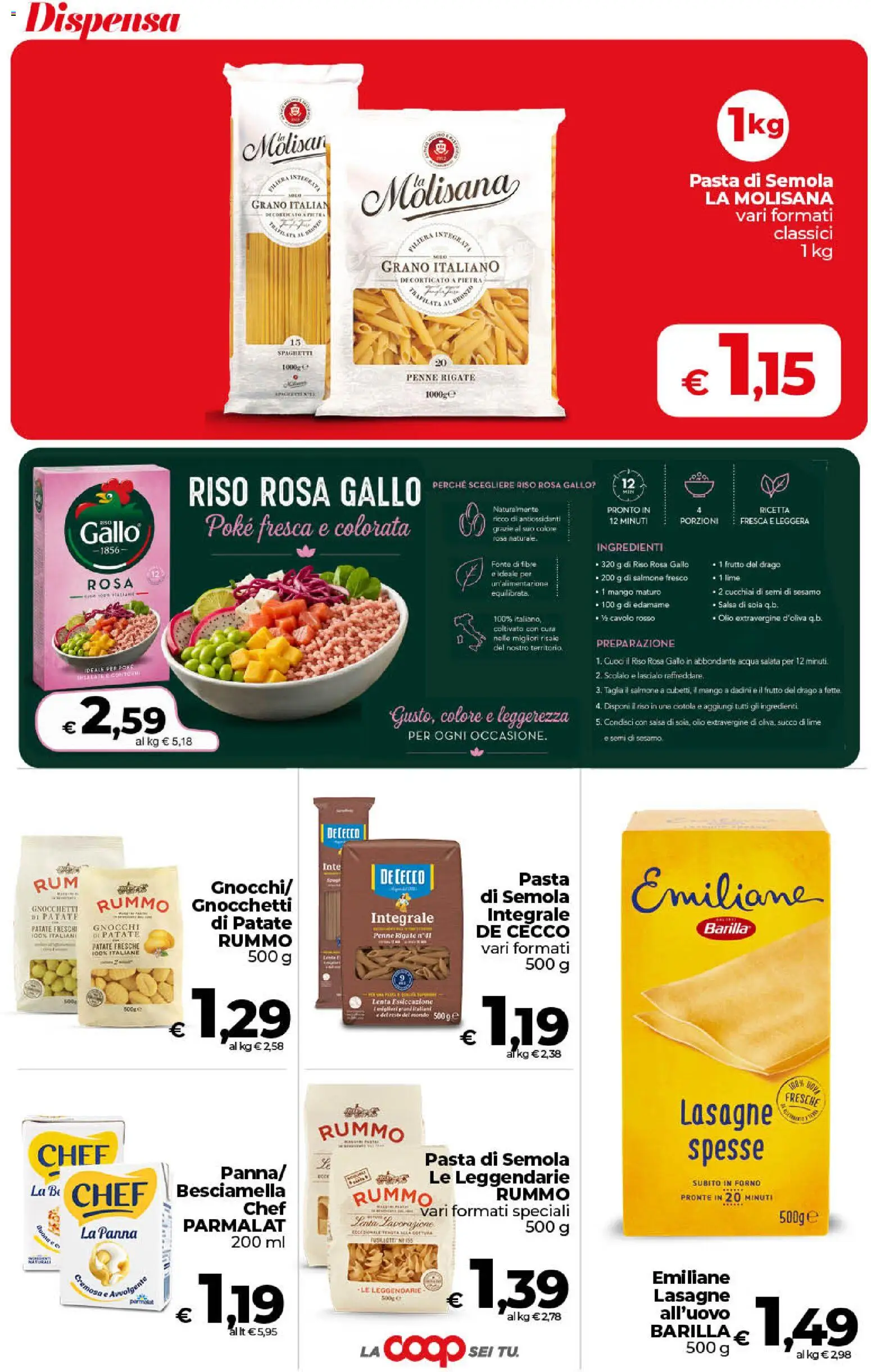 Volantino COOP del 11/08/2026 | Pagina: 25 | Prodotti: De Cecco, Salmone fresco, Lime, Contorni