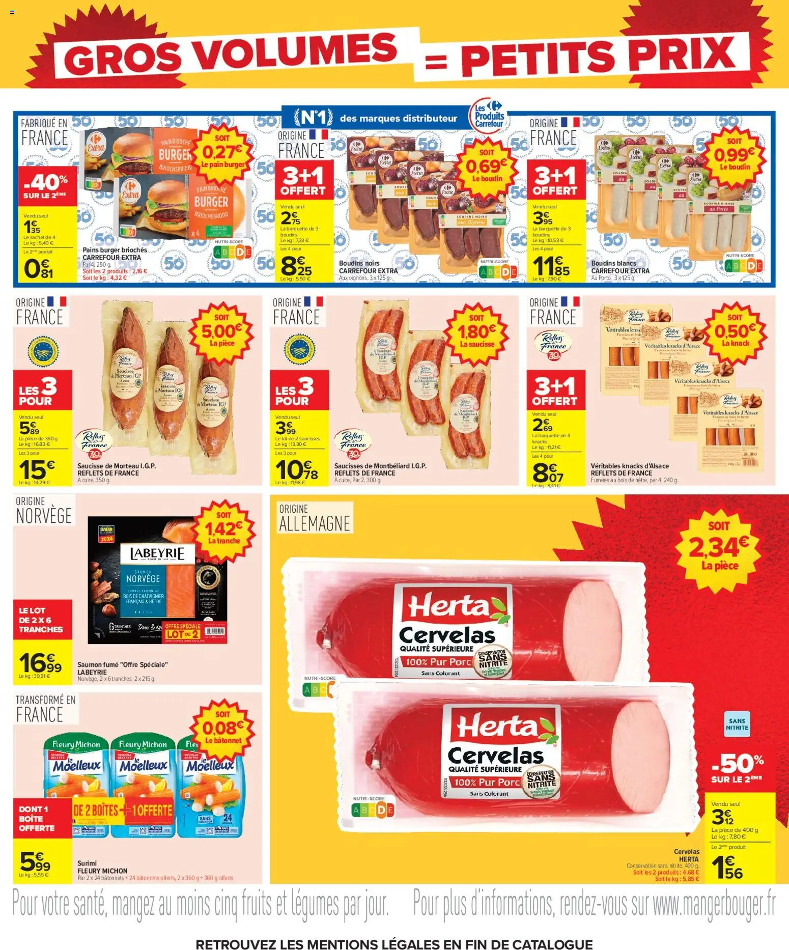 {H1} | Page: 17 | Produits: Surimi, Brioche, Burger, Saucisse de Morteau