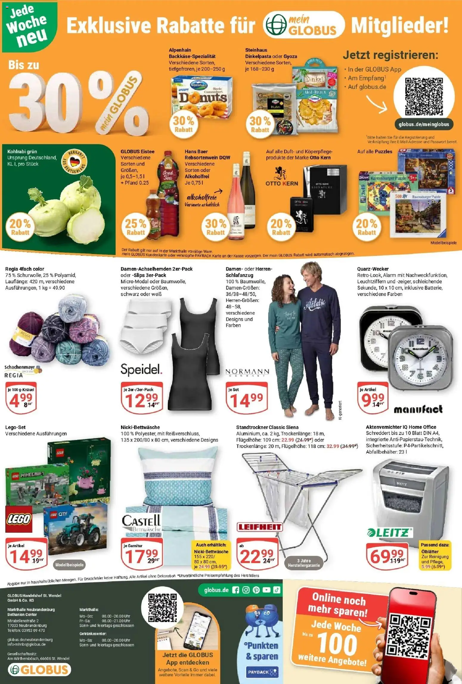 Globus Prospekt Neubrandenburg (ab 14.09.2026) » Angebote online | Seite: 26 | Produkte: Aktenvernichter, Kohlrabi, Telefon, Uhr