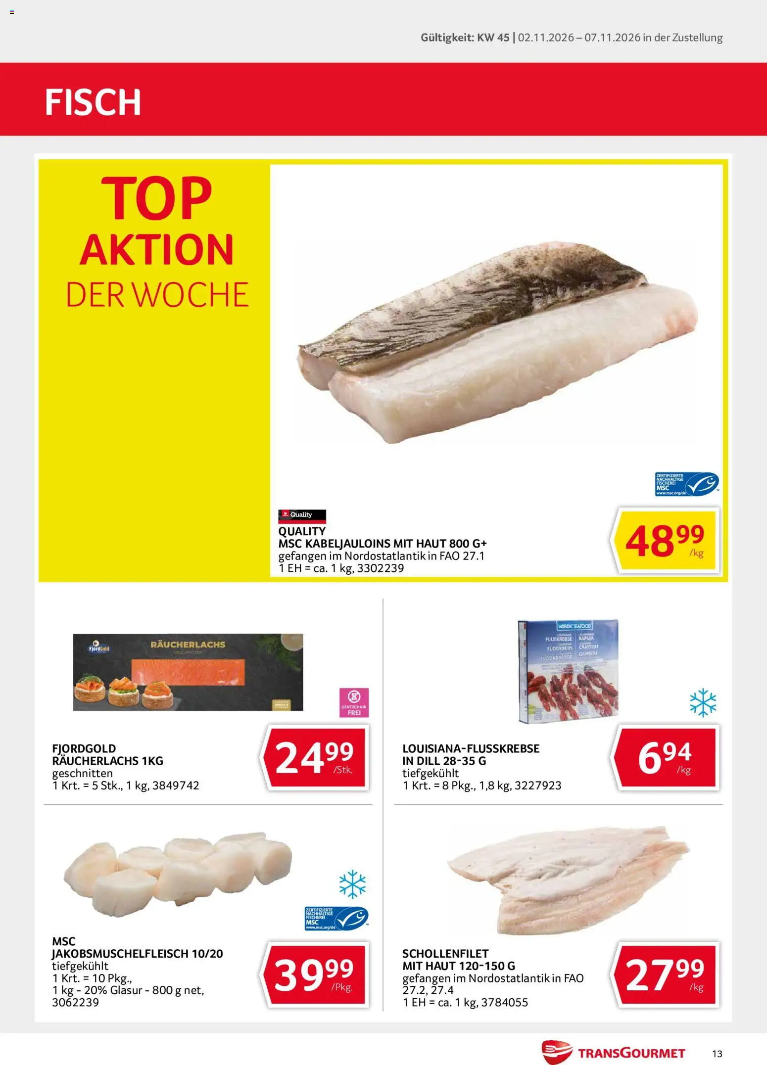 Transgourmet Flugblatt gültig ab 02.11.2026 | Seite: 13 | Produkte: Dill, Fisch
