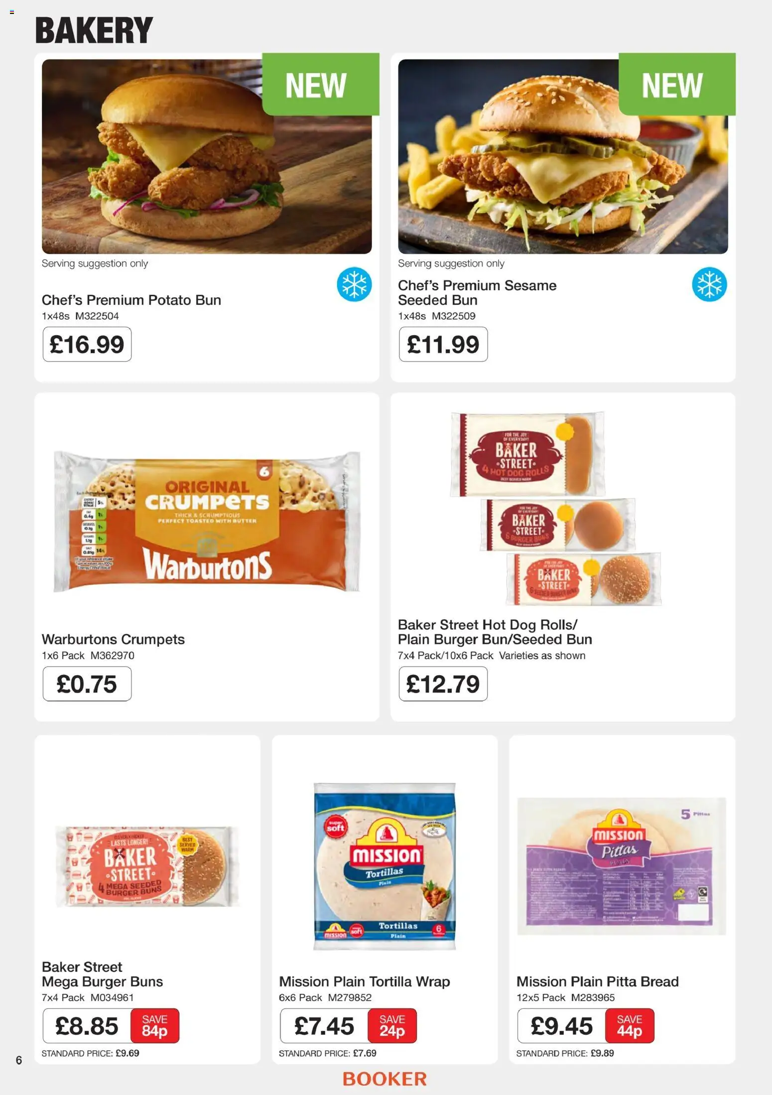 {H1} | Page: 6 | Products: Tortilla, Burger, Sesame, Tortillas
