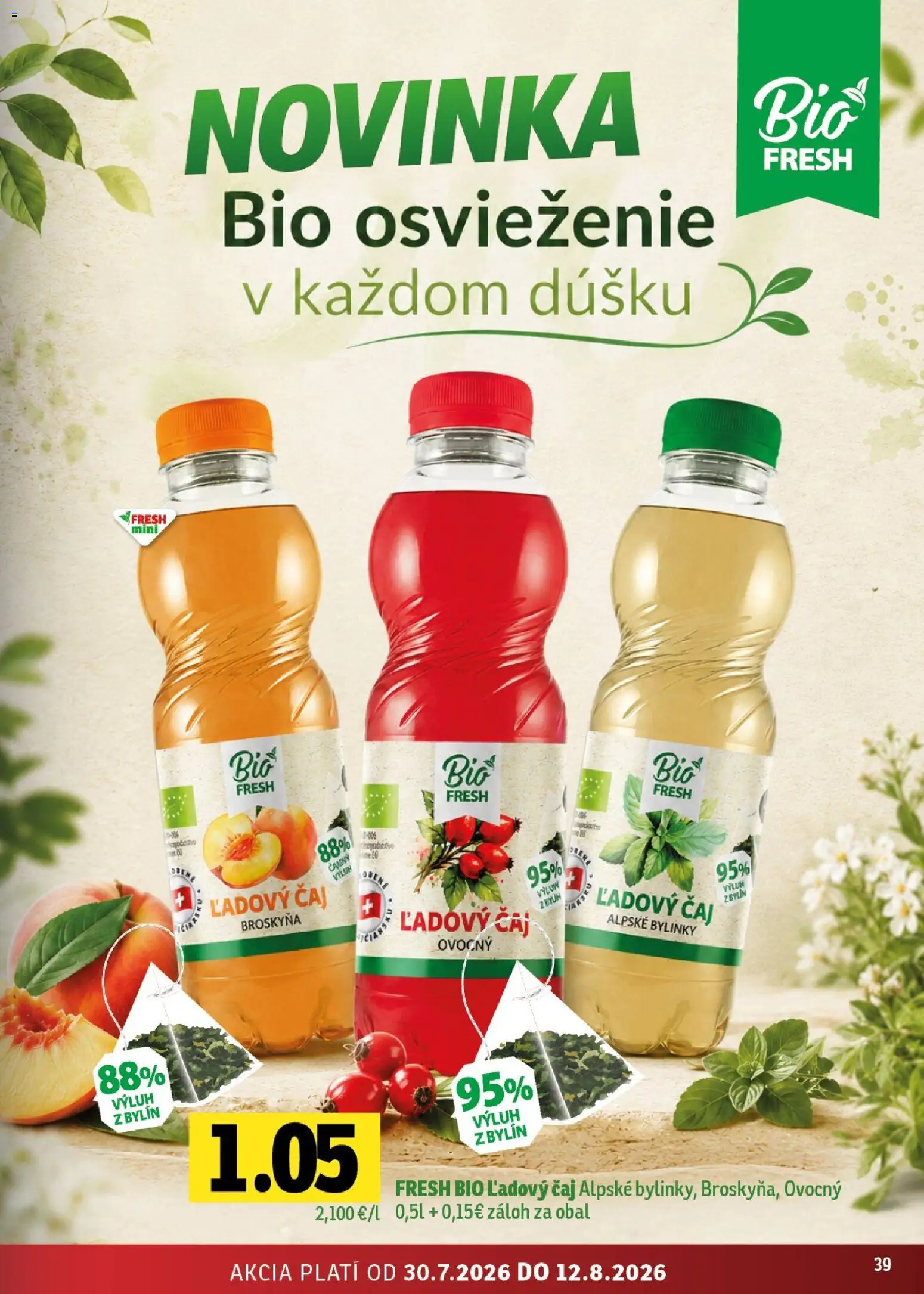 Nové Fresh akcie – leták je platný od 30.07.2026 | Strana: 39 | Produkty: Čaj