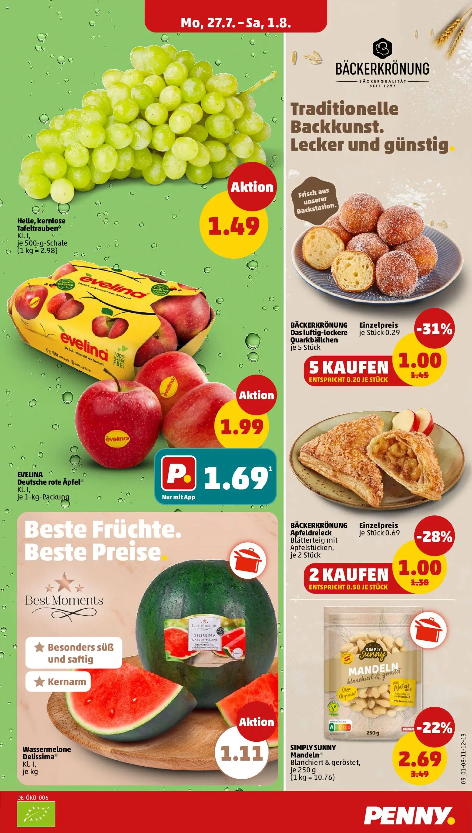 Penny Prospekt – gültig ab 27.07.2026 | Seite: 5 | Produkte: Öl, Äpfel, Mandeln, Wassermelone