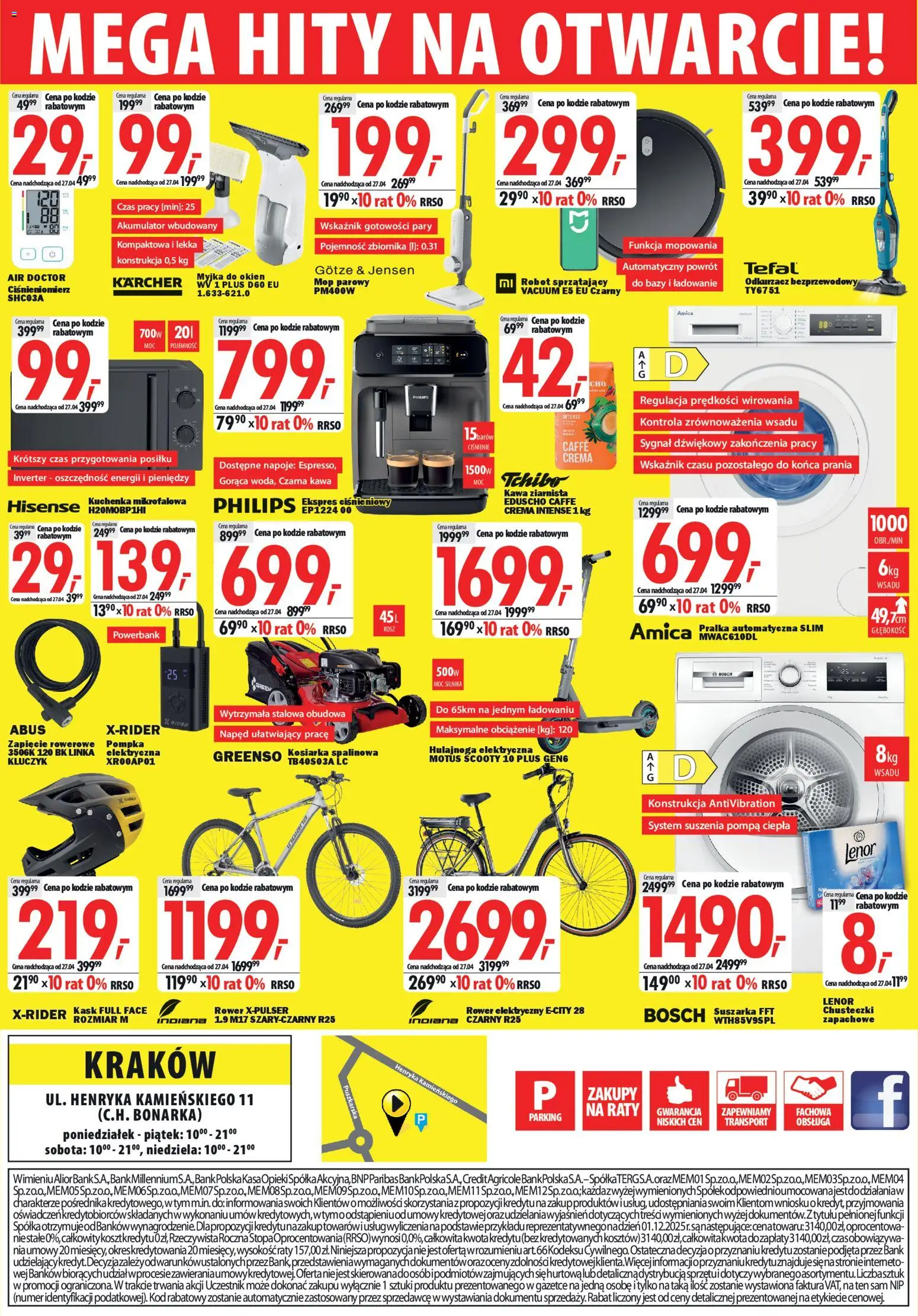 Mediaexpert promocje - Wielkie otwarcie Kraków od 16.04.2026 | Strona: 8 | Produkty: Kuchenka mikrofalowa, Powerbank, Mop parowy, Kawa