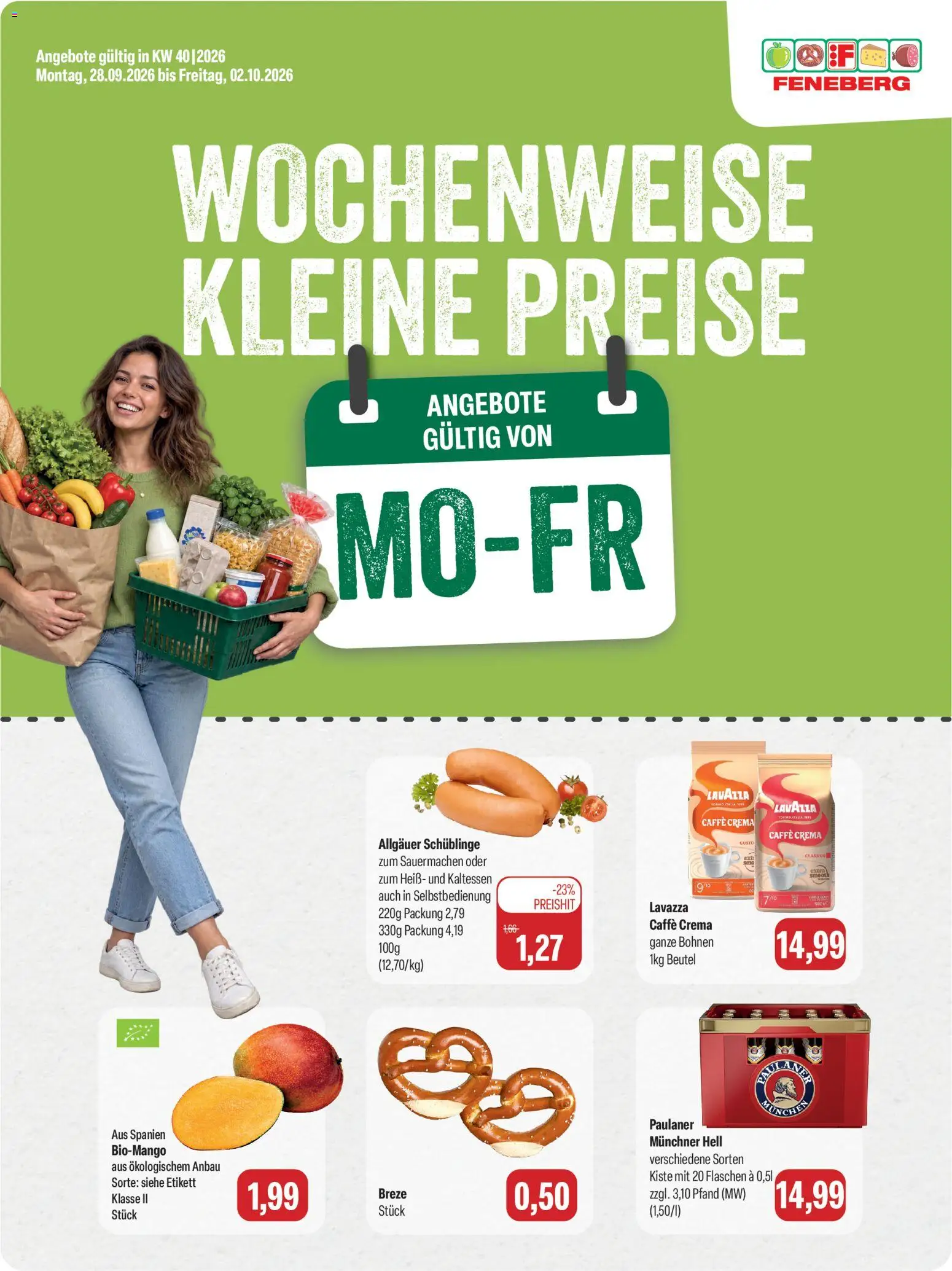 Feneberg Angebote – gültig ab 28.09.2026 | Seite: 1 | Produkte: Lavazza, Paulaner