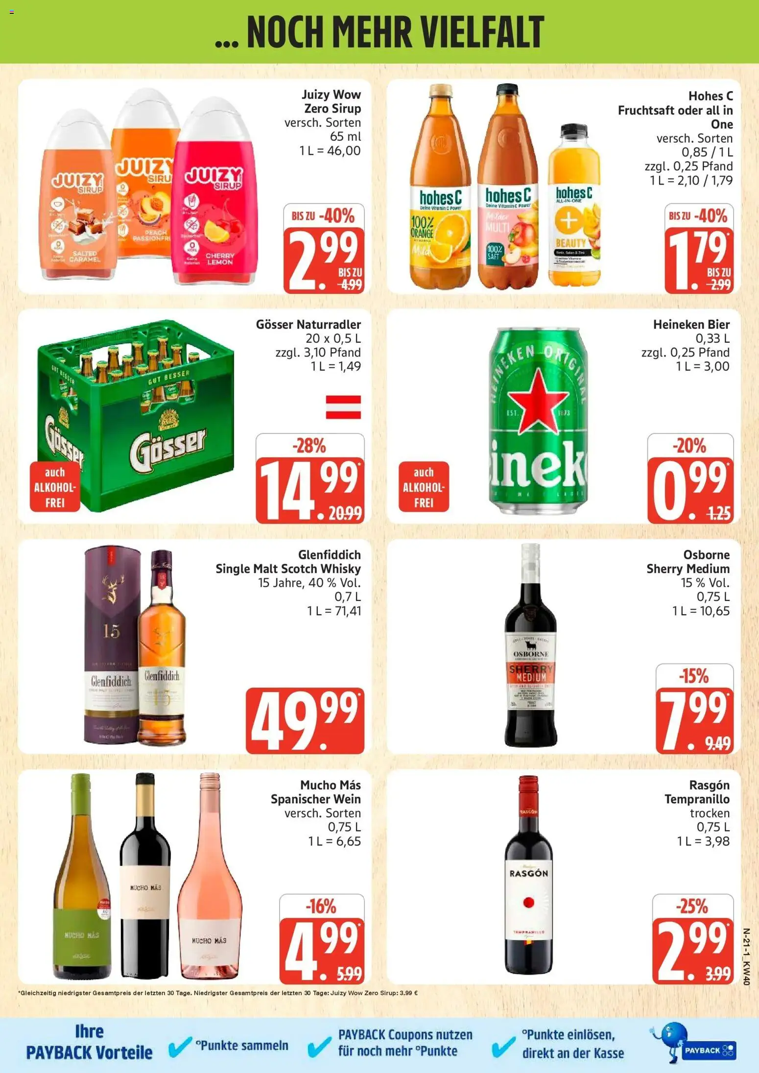 Edeka Prospekt Schleswig (ab 28.09.2026) » Angebote Online | Seite: 21 | Produkte: Whisky, Osborne, Wasser, Wein