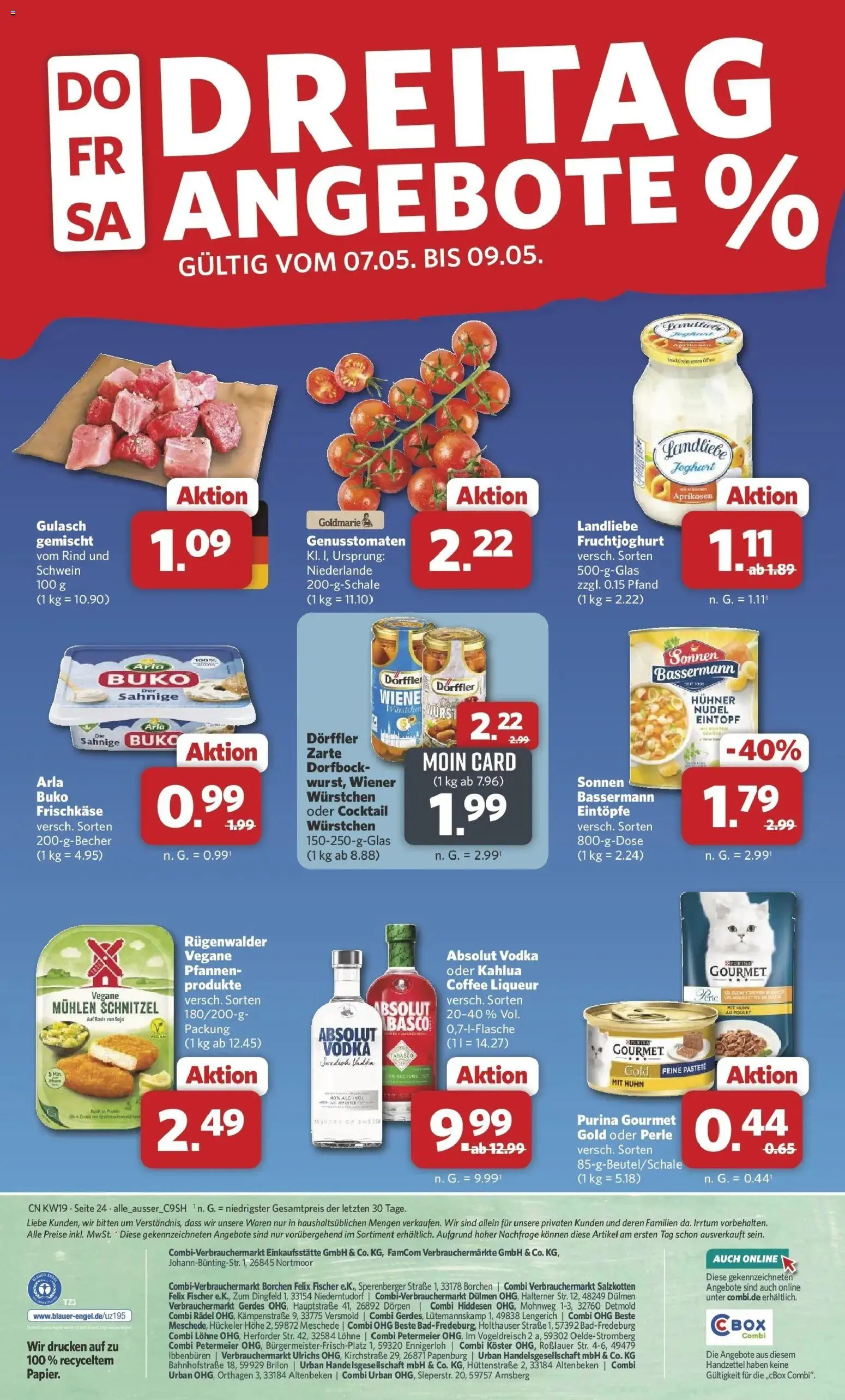 Combi Unsere Wochenangebote – gültig ab 04.05.2026 | Seite: 24 | Produkte: Fruchtjoghurt, Arla buko, Landliebe joghurt, Frischkase