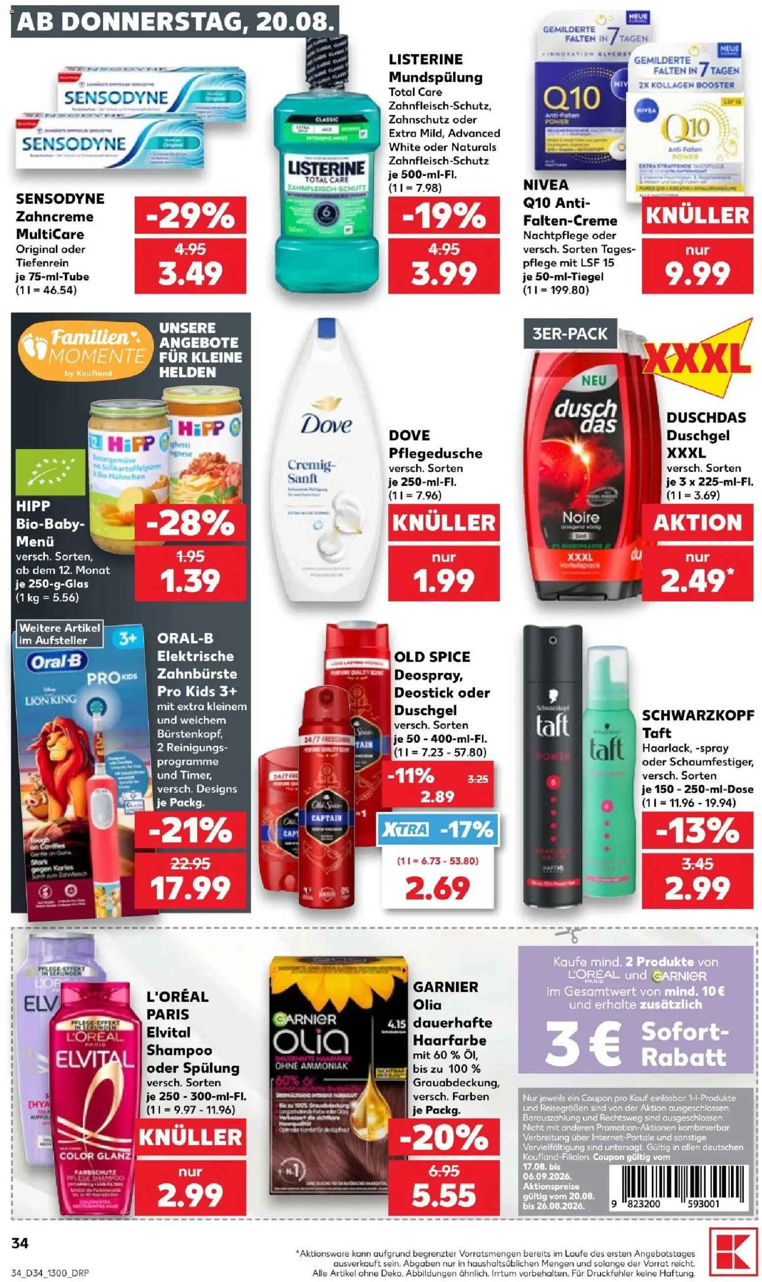 Kaufland Prospekt Köln – gültig ab 20.08.2026 | Seite: 34 | Produkte: Cola, Rotwein, Likör, Lindor