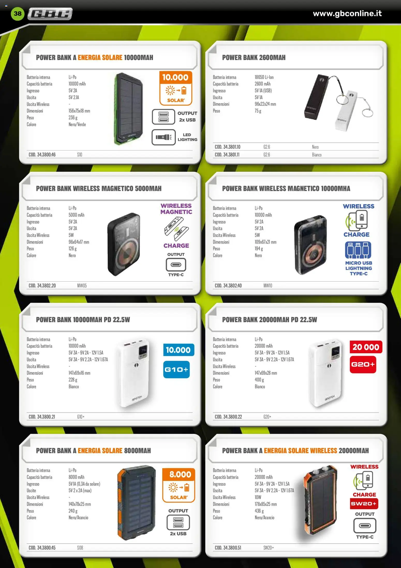 Volantino GBC del 17.06.2026 | Pagina: 38 | Prodotti: Power bank, USB, Batteria