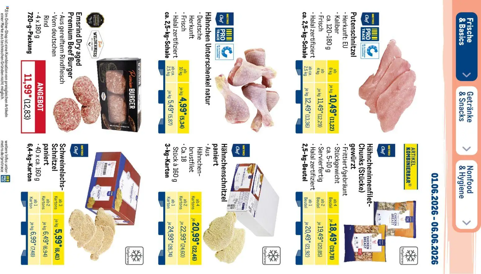 Metro Prospekt – gültig ab 01.06.2026 | Seite: 5 | Produkte: Hahnchen, Schnitzel, Putenschnitzel, Rindfleisch