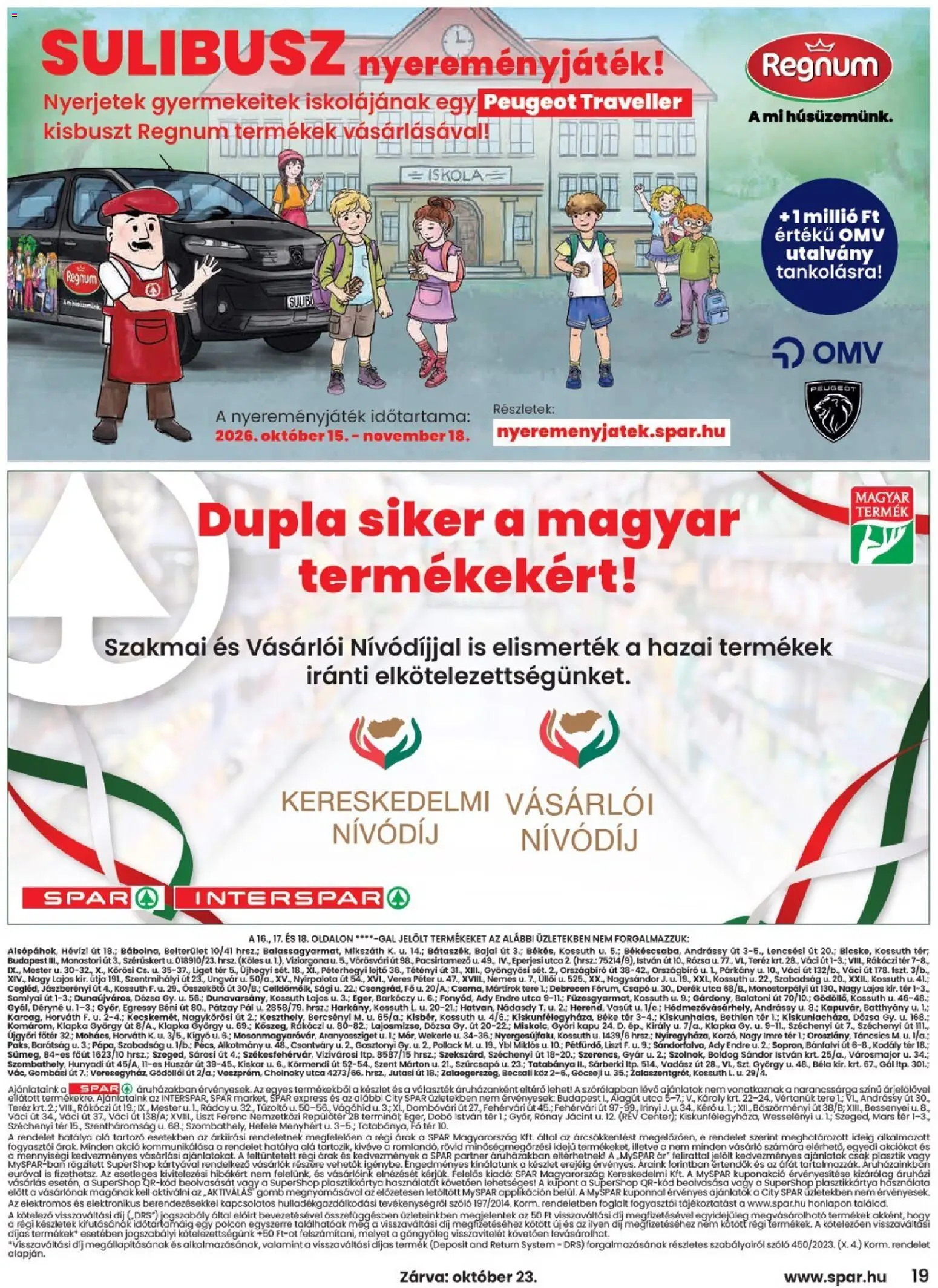 Spar akciós ujság - amely érvényes a következő dátumtól: 2026.10.22. | Oldal: 19