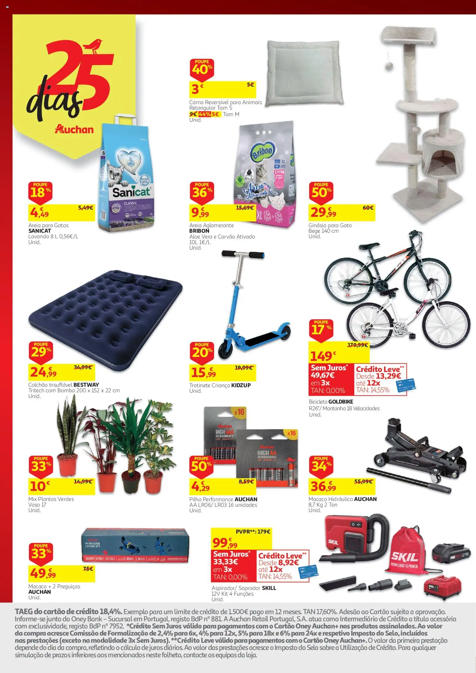 Auchan 25 dias │ válido de 07/10/2026 | Página: 4 | Produtos: Areia, Trotinete, Carvão ativado, Vaso