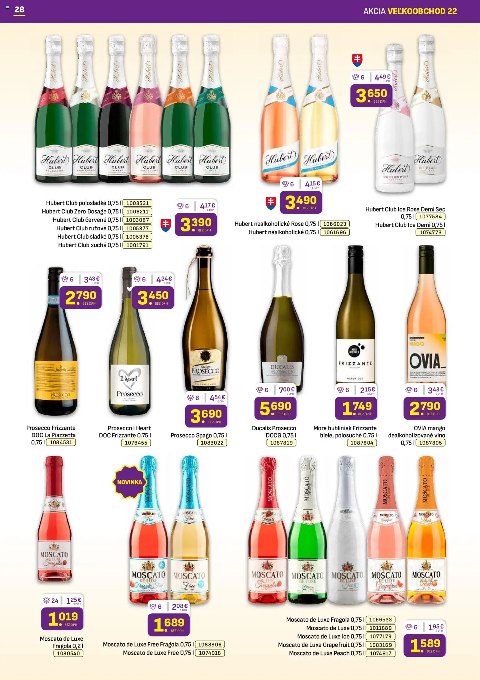 Nové Libex akcie – leták je platný od 02.11.2026 | Strana: 28 | Produkty: Víno, Prosecco, Grapefruit, Mango