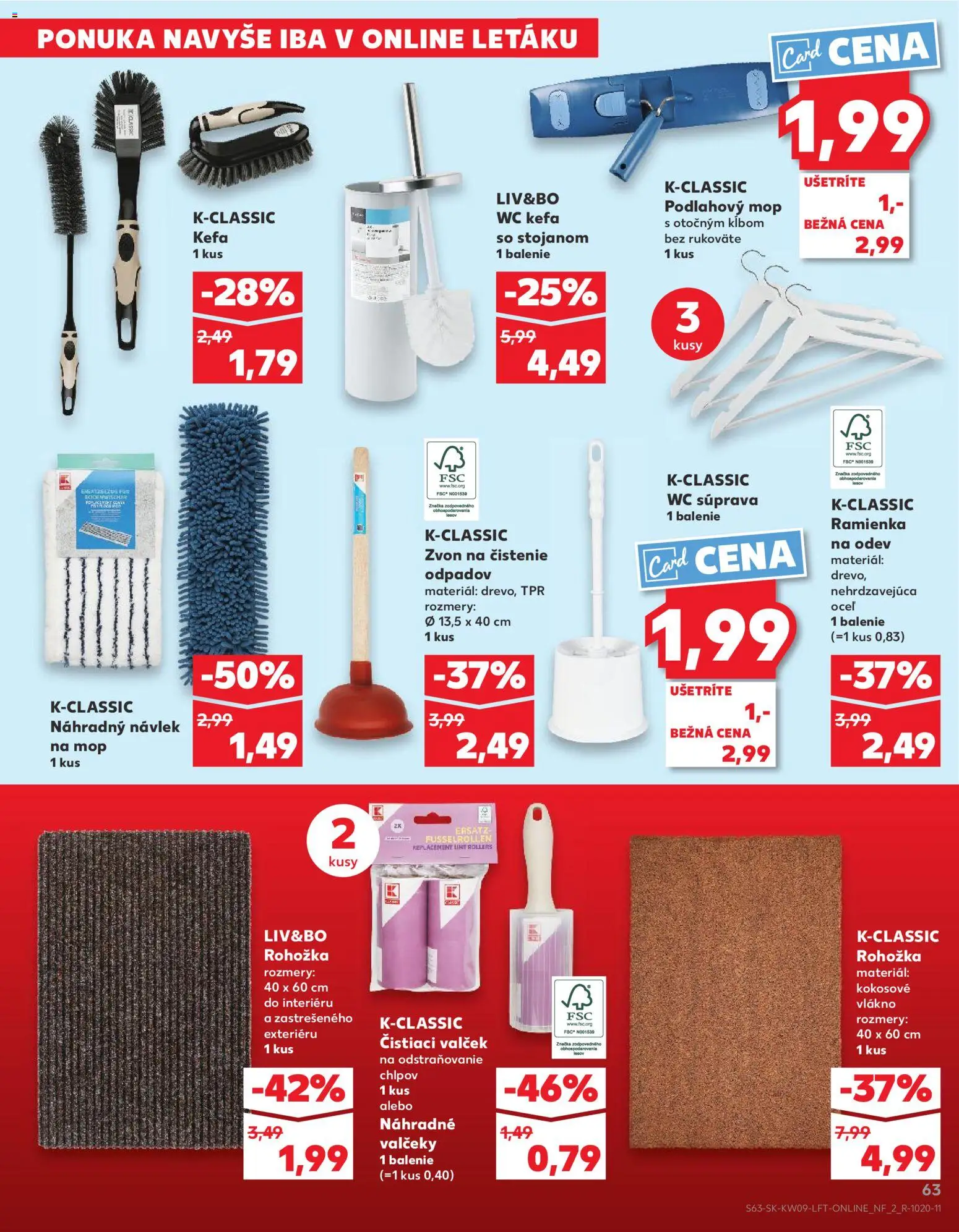 Nové Kaufland akcie – leták je platný od 26.02.2026 | Strana: 63 | Produkty: Rohožka, Wc, Kefa