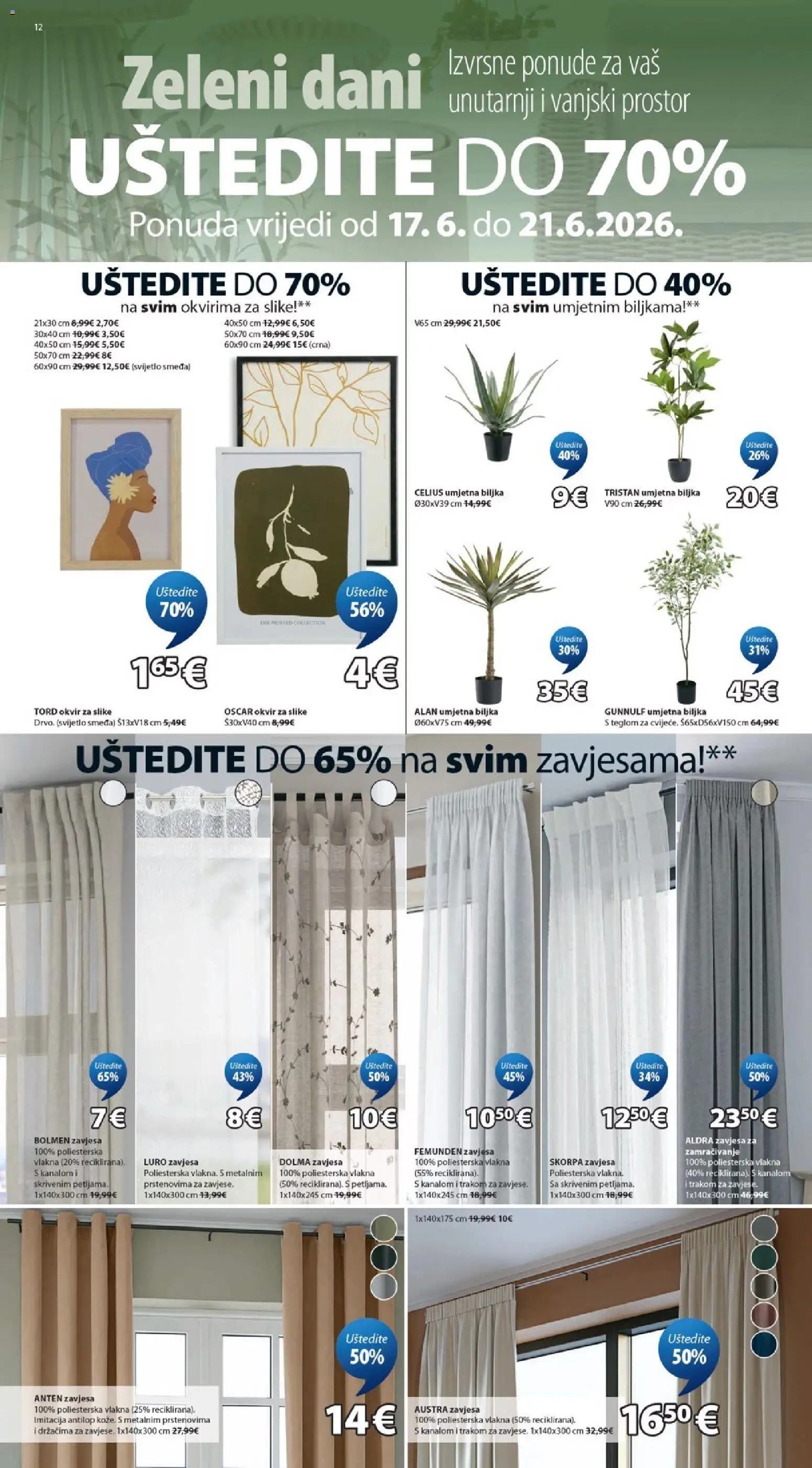 JYSK katalog | vrijedi od 17.06.2026 | Stranica: 12 | Proizvodi: Zavjesa, Okvir za slike
