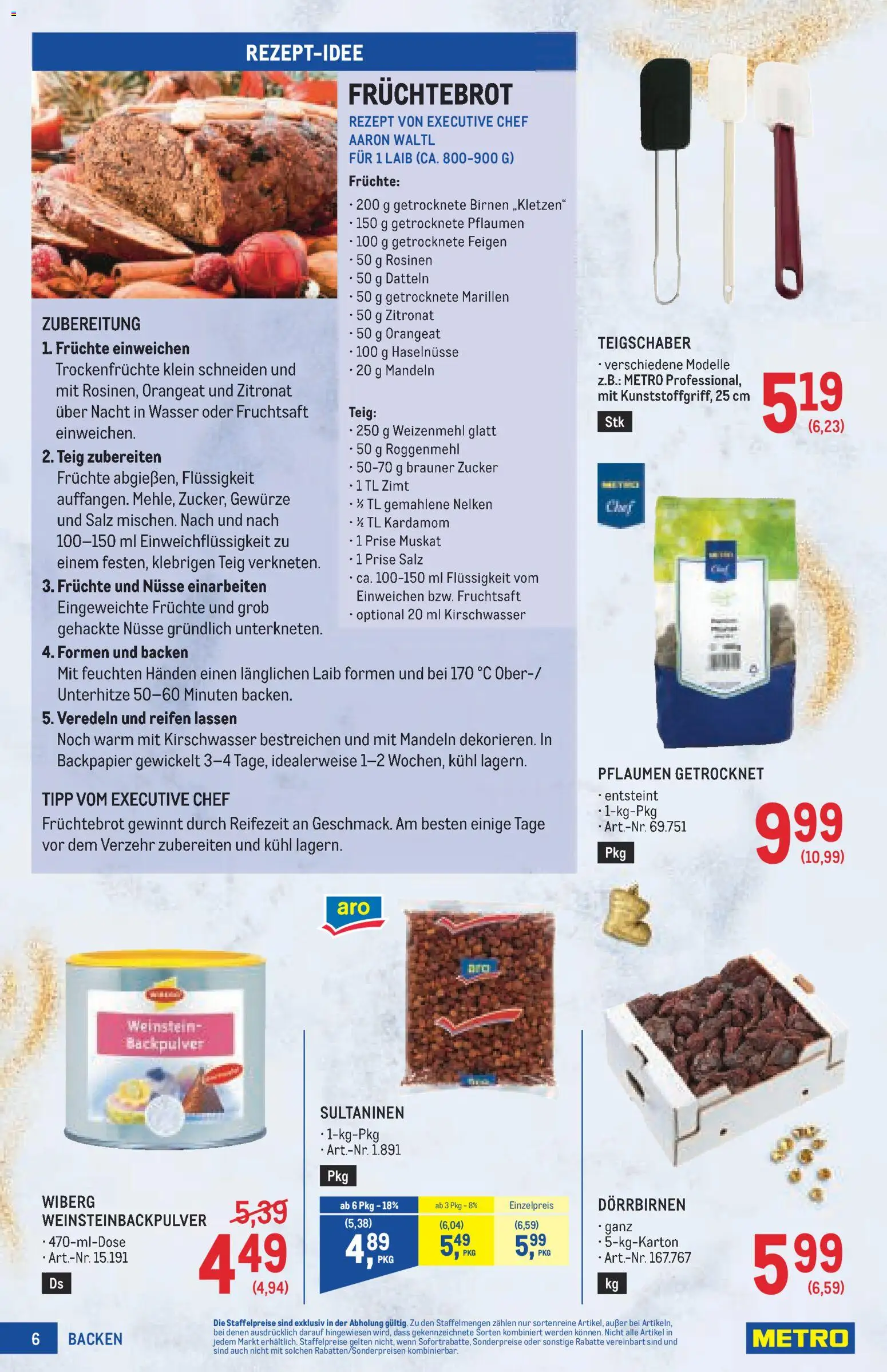 Metro angebote Backen Spezial gültig ab 15.10.2026 | Seite: 6 | Produkte: Gewürze, Wasser, Salz, Zucker