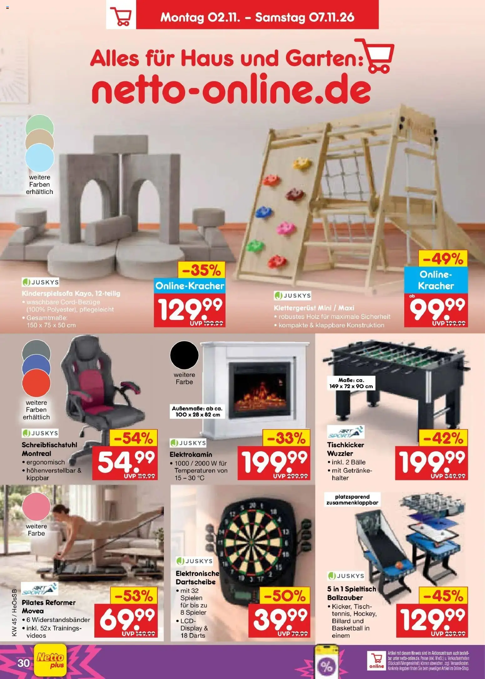 Netto Marken-Discount Prospekt Rostock (ab 02.11.2026) » Angebote | Seite: 46 | Produkte: Tisch, Basketball