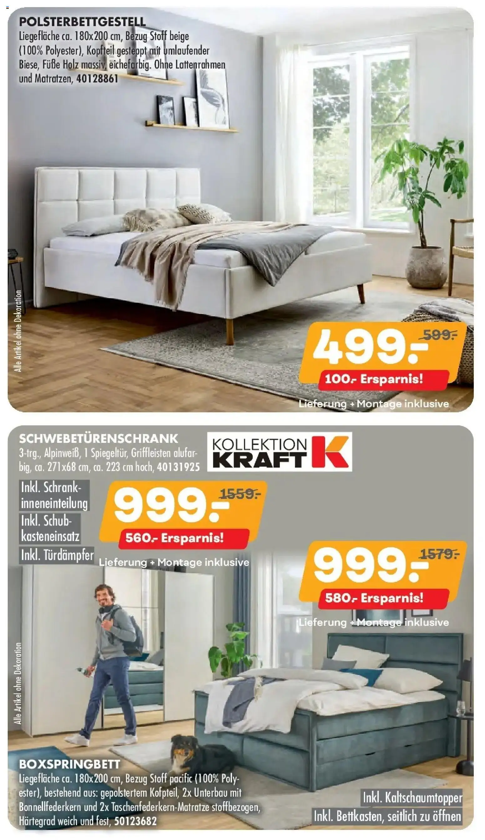 Möbel Kraft Prospekt 	 – gültig ab 11.03.2026 | Seite: 5 | Produkte: Schwebetürenschrank, Boxspringbett, Schrank