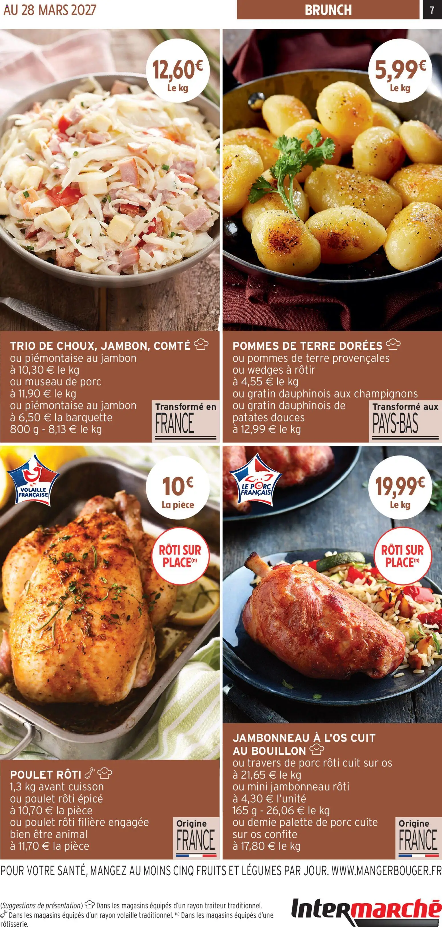 {H1} | Page: 7 | Produits: Patates douces, Poulet rôti, Pommes, Pommes de terre