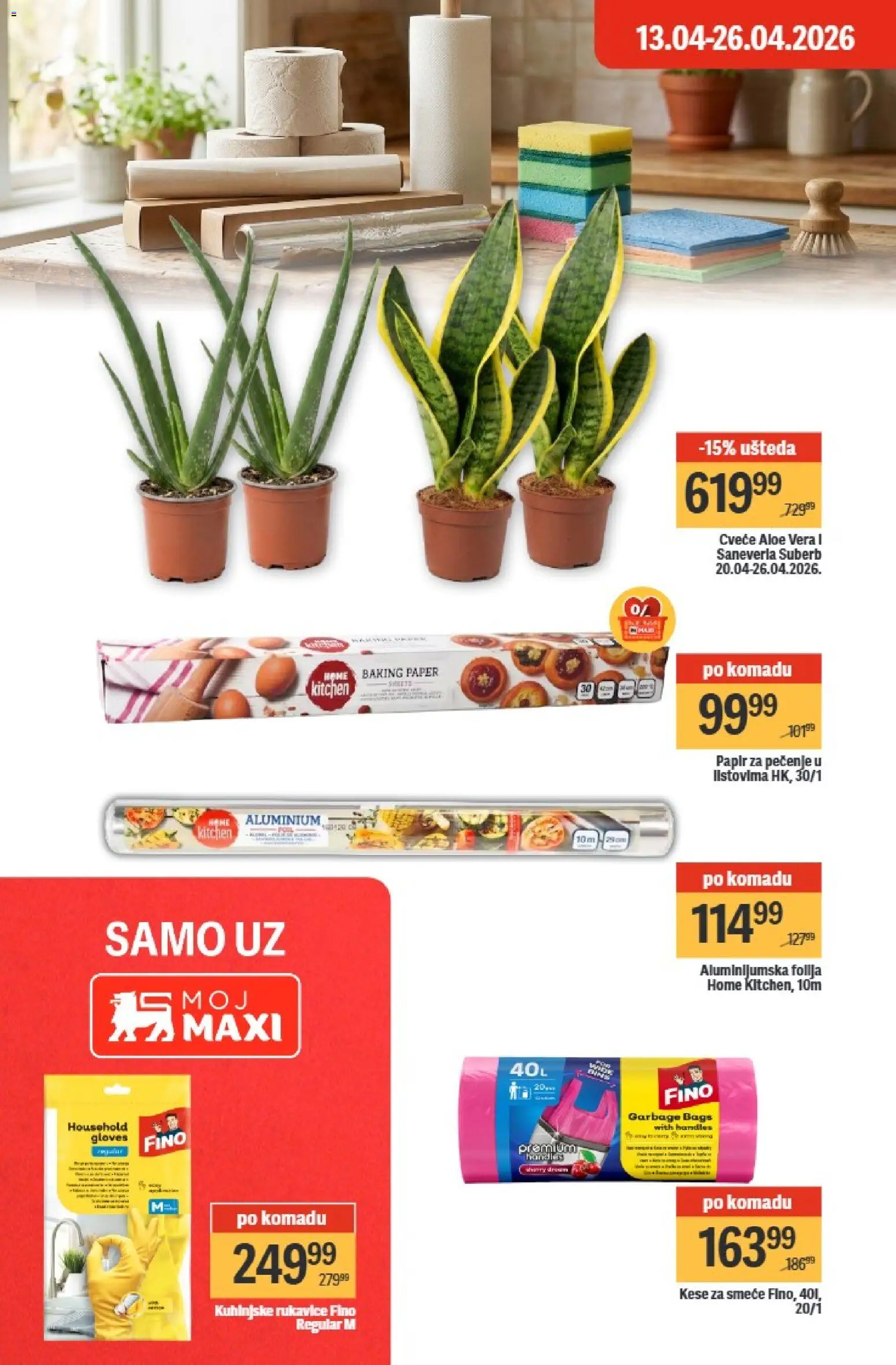Maxi katalog - važi od 20.04.2026 | Strana: 36 | Proizvode: Rukavice, Papir za pečenje, Cvece
