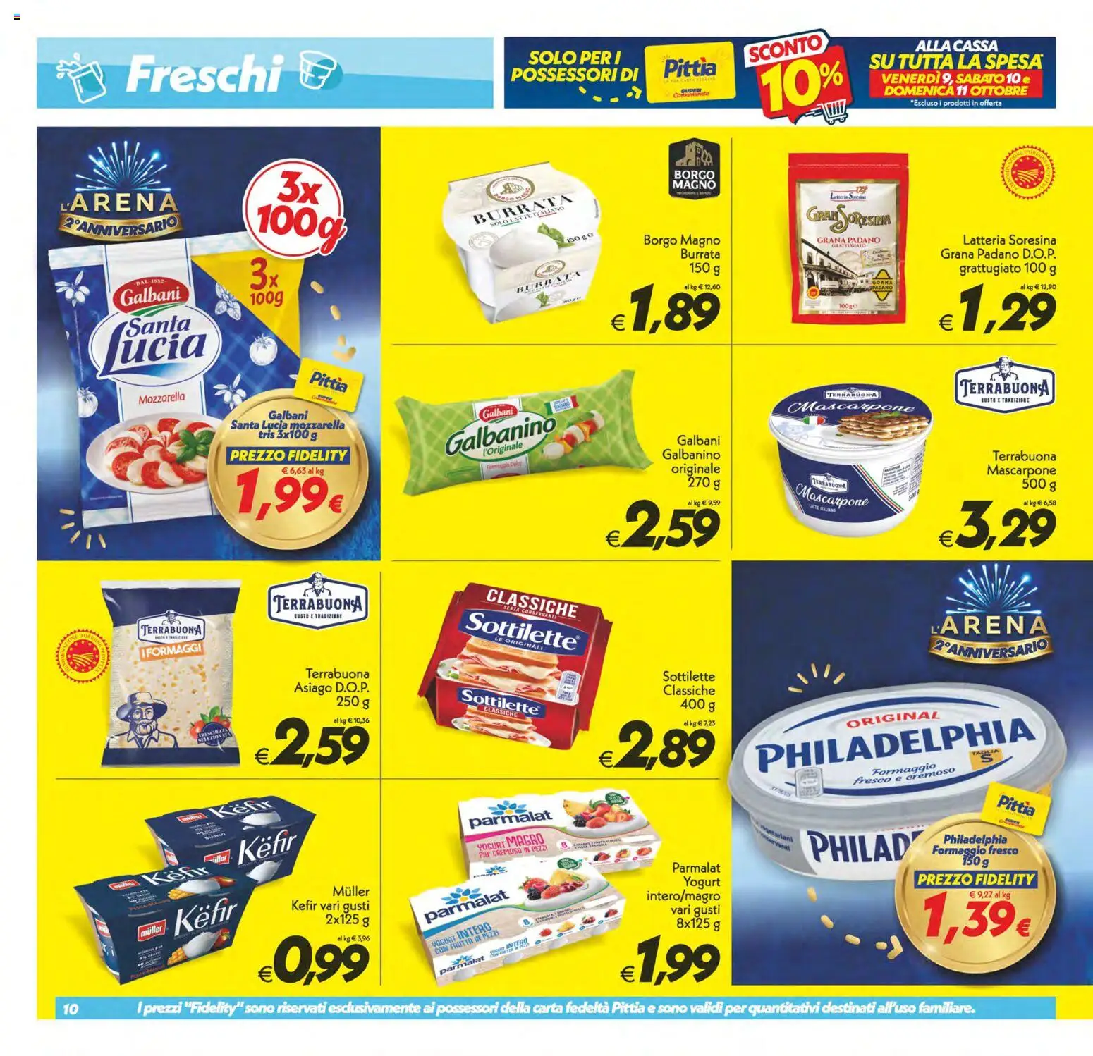 Volantino SuperConveniente del 02/10/2026 | Pagina: 10 | Prodotti: Frutta, Mozzarella, Formaggio, Grana Padano
