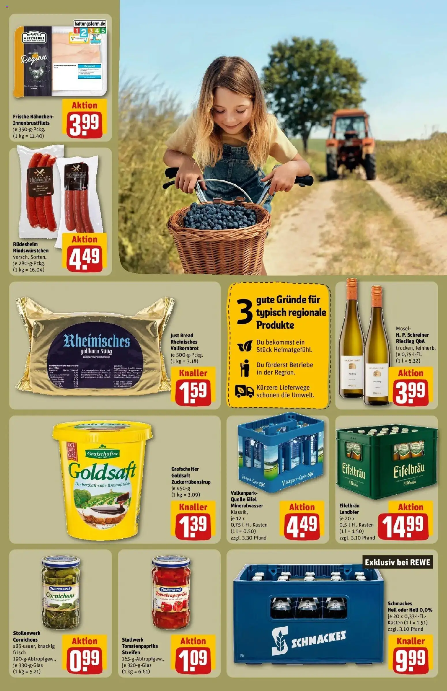 REWE Prospekt ab 24.08.2026 zum Blättern » Angebote | Seite: 23 | Produkte: Hahnchen, Vollkornbrot, Mineralwasser