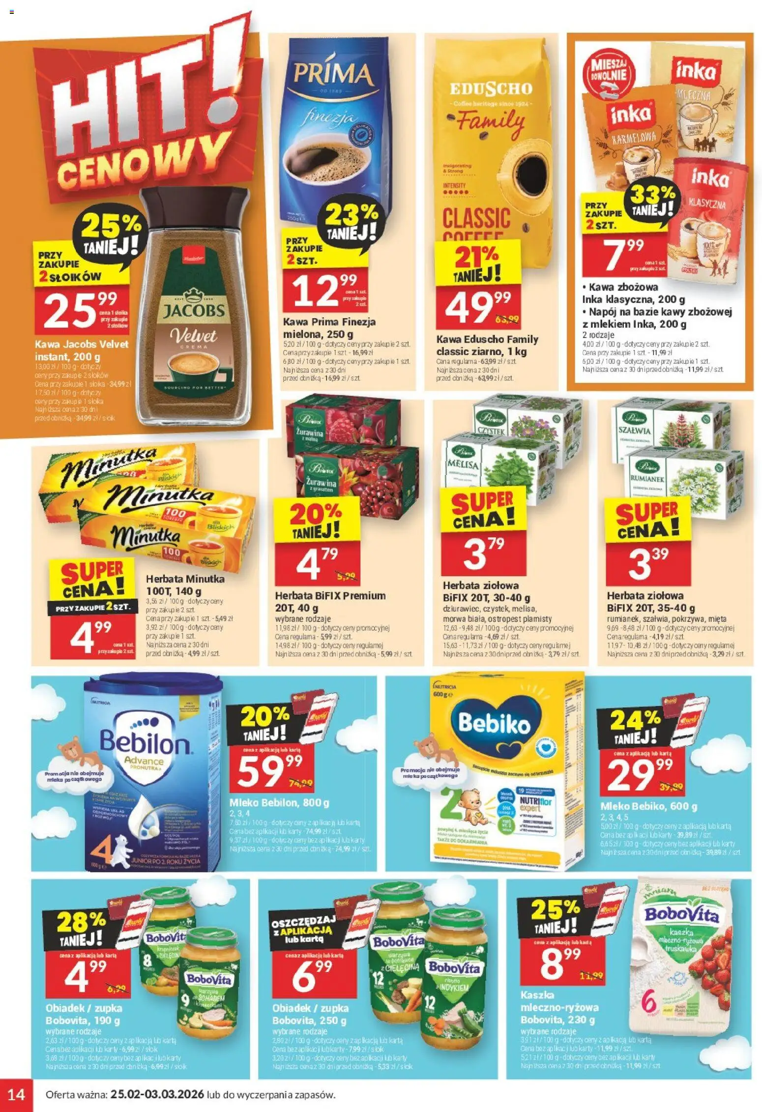 Twój Market Gazetka od 25.02.2026 | Strona: 14 | Produkty: Mięta, Kawa, Kawa prima, Sok