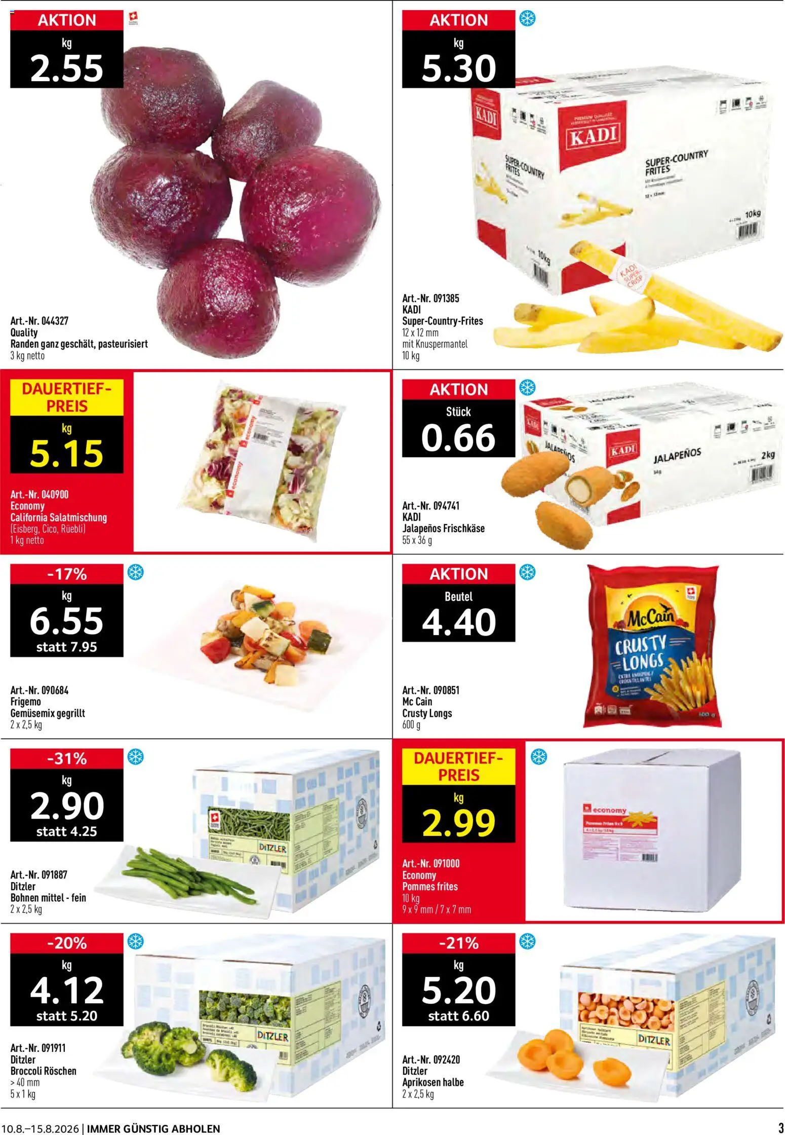 Prodega aktionen – gültig ab 10.08.2026 | Seite: 3 | Produkte: Pommes Frites