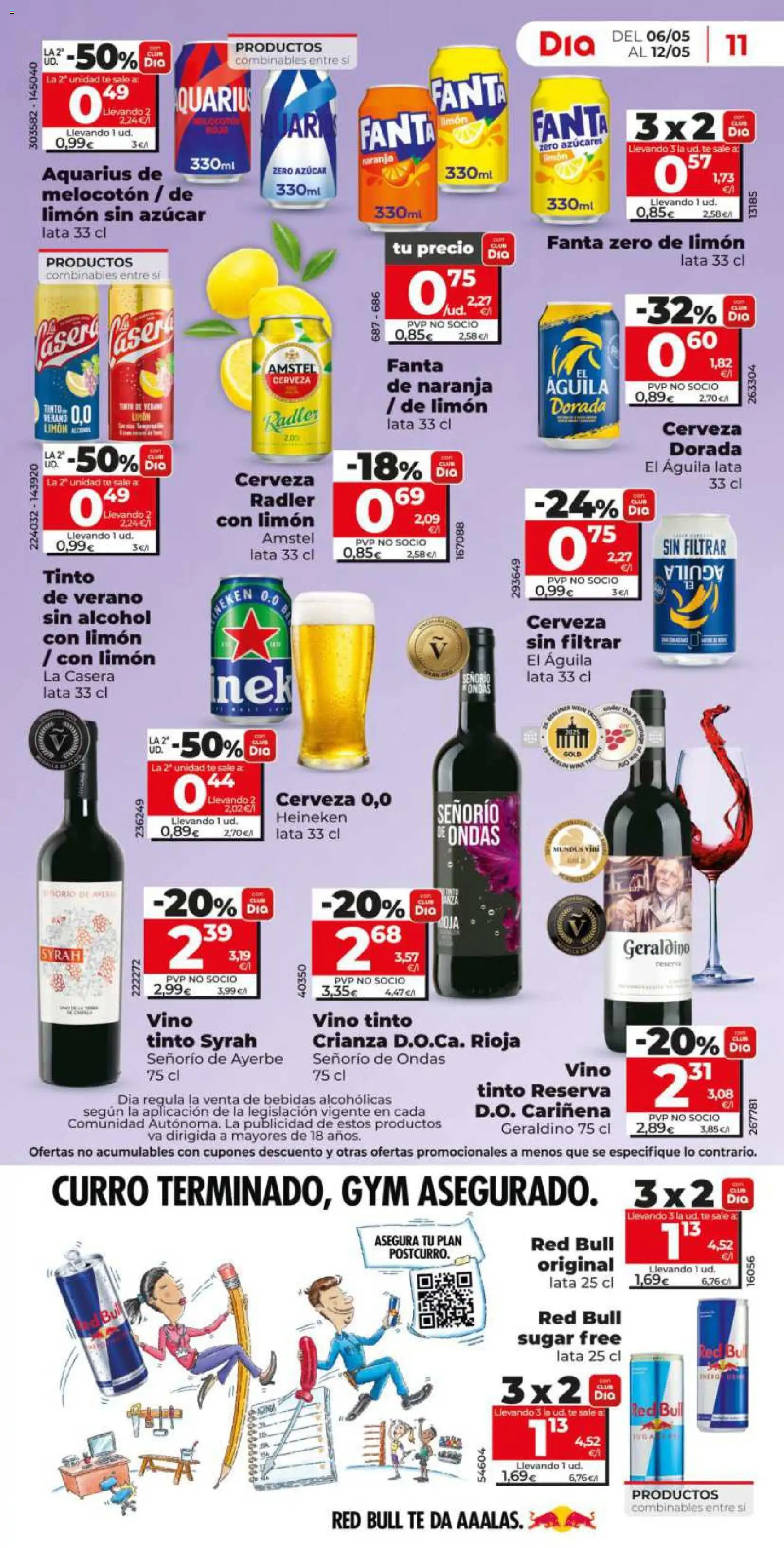 DIA folleto Market │ válido desde el 06.05.2026 | Página: 11 | Productos: Vino, Cerveza, Té, Σπανάκι