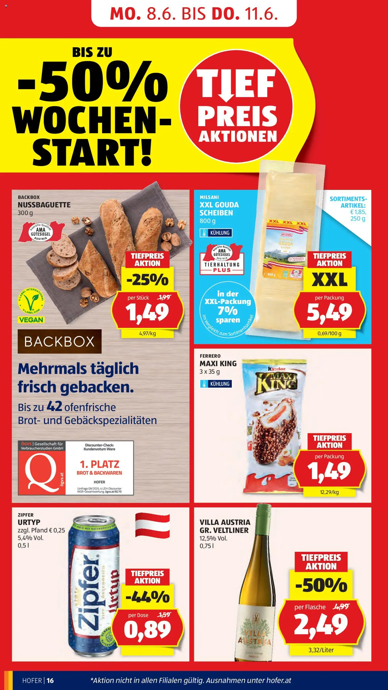 Hofer AT akciós ujság - amely érvényes a következő dátumtól: 03.06.2026 | Oldal: 18 | Termékek: Gouda, Vegán
