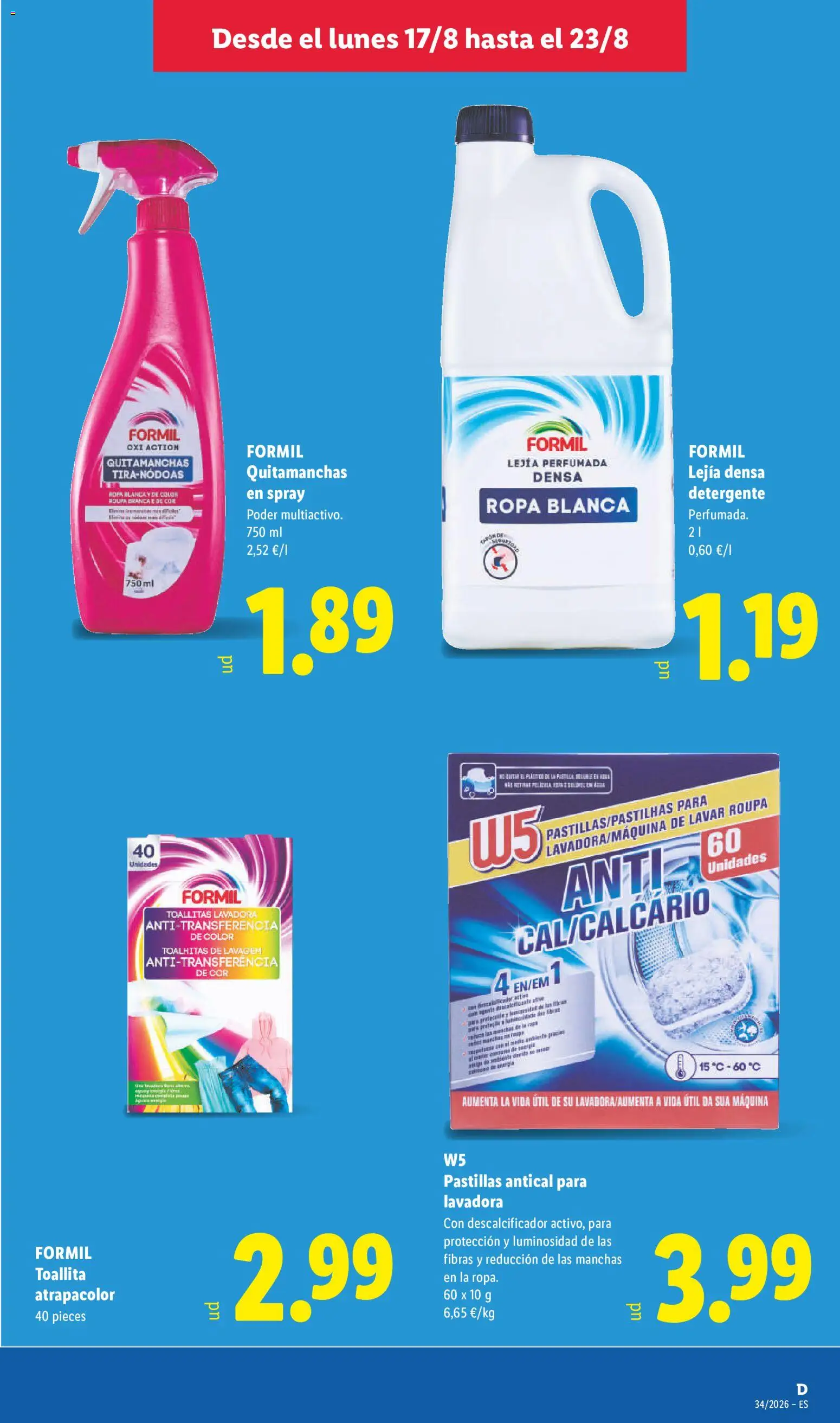 Lidl folleto │ válido desde el 17/08/2026 | Página: 31 | Productos: Quitamanchas, Detergente, Lavadora, Descalcificador