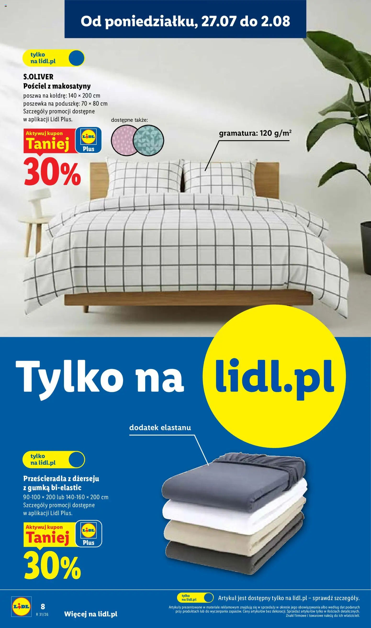 Lidl Katalog od 27.07.2026 | Strona: 8 | Produkty: Pościel