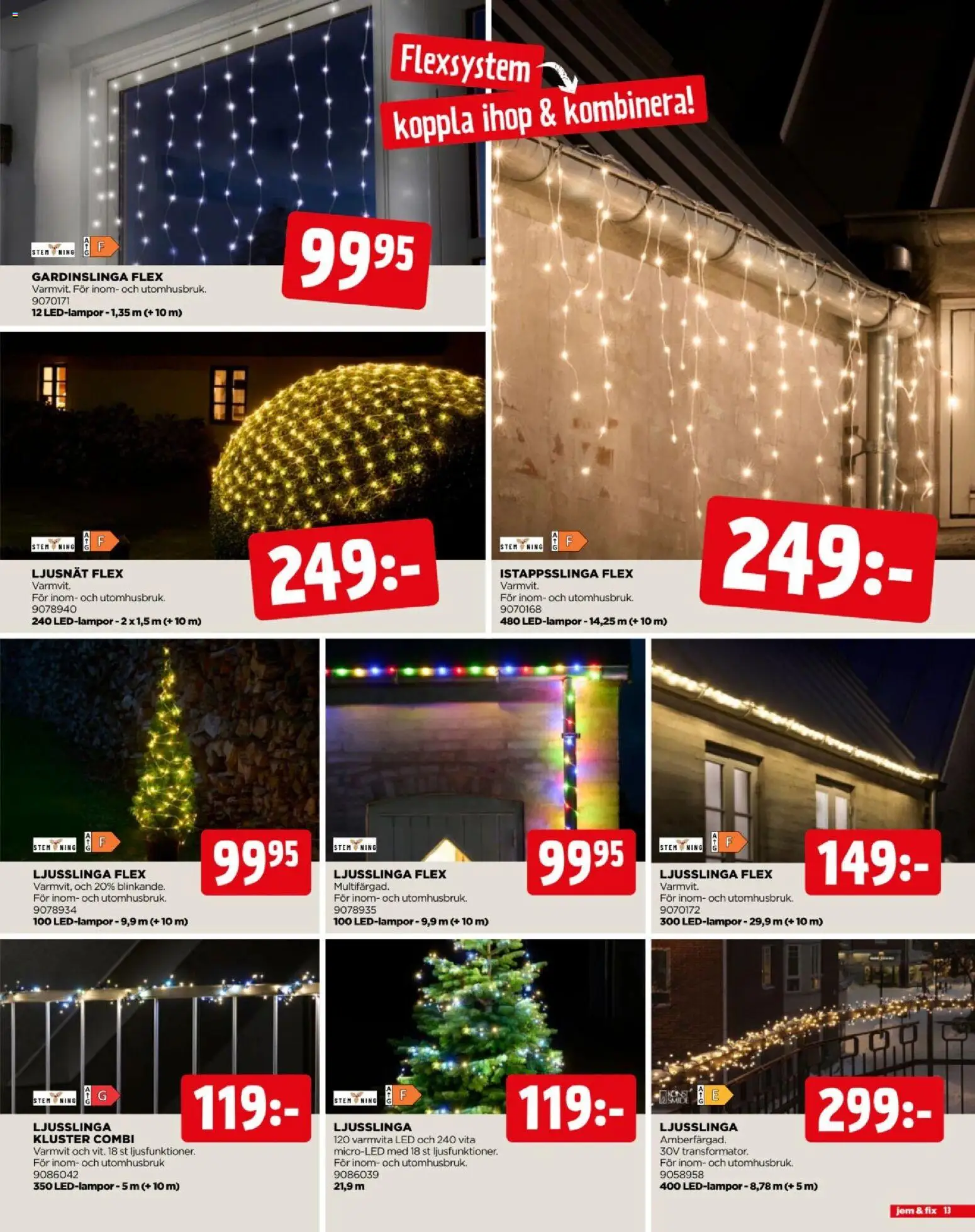 Jem & Fix reklamblad aktuell från 25/10/2026 | Sida: 13 | Produkter: Ljusslinga
