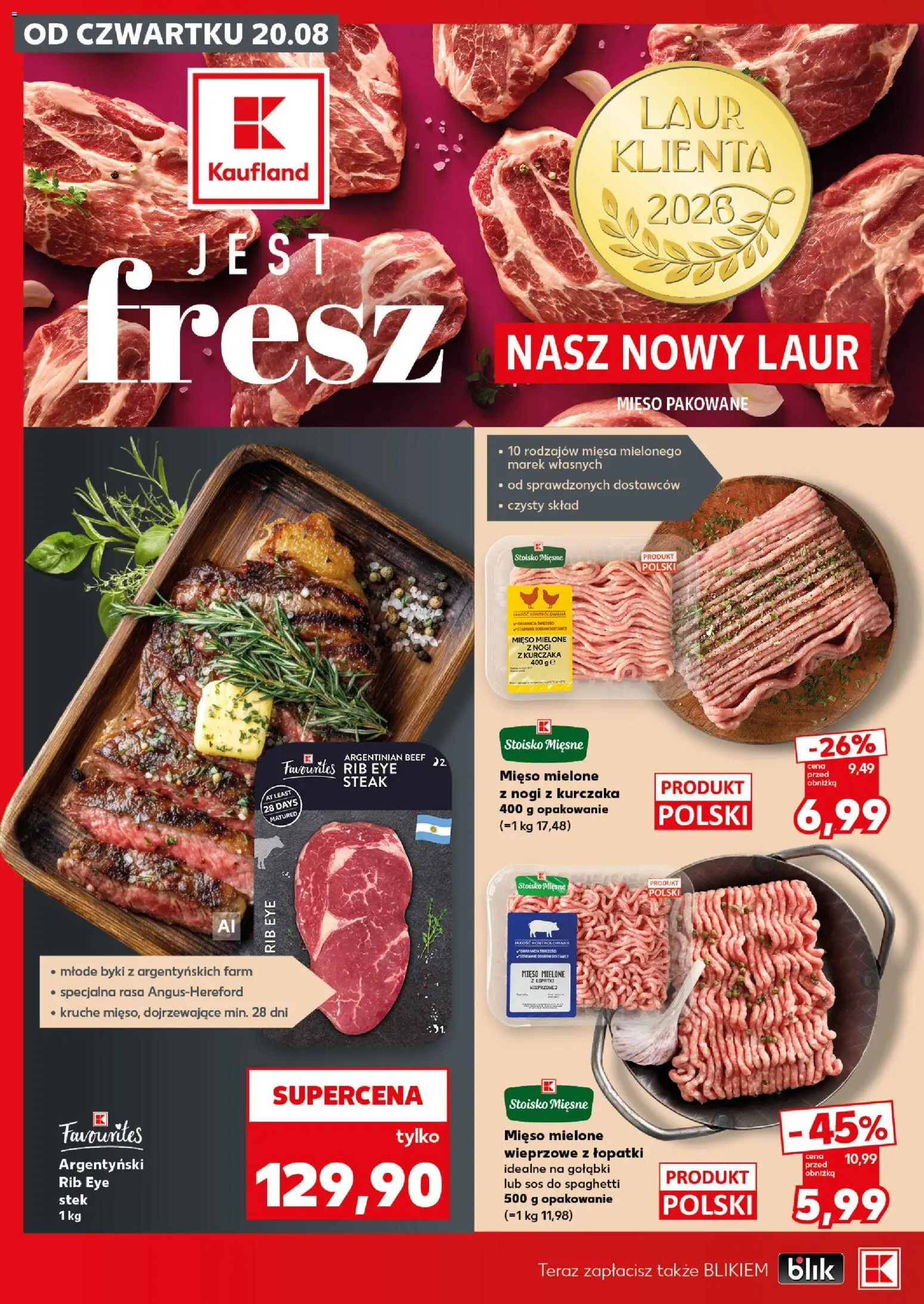 Kaufland Polsko leták - Mocny start od 24.08.2026 | Strana: 14 | Produkty: Steak
