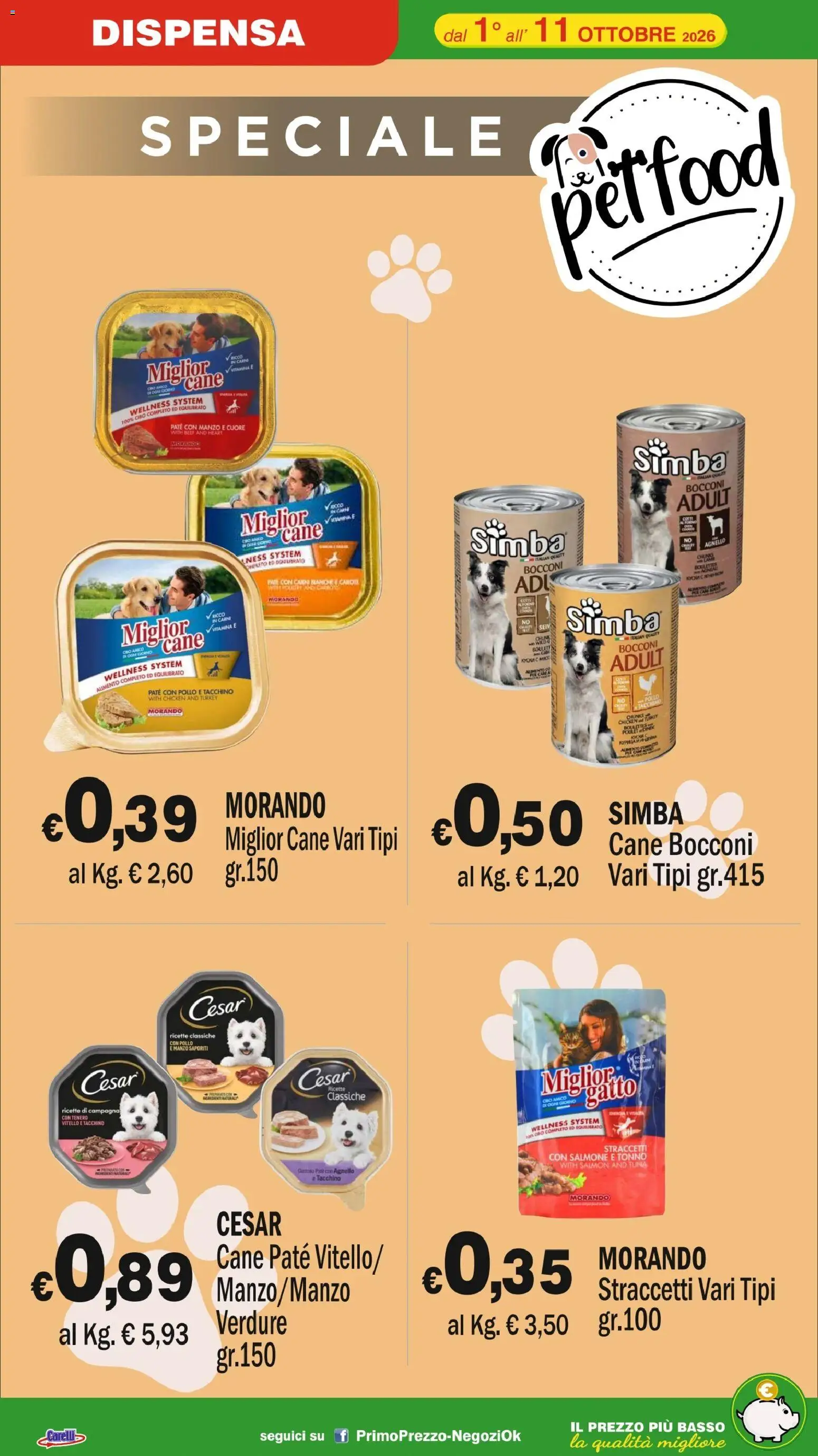 Volantino Primo Prezzo del 01/10/2026 | Pagina: 16 | Prodotti: Pollo, Salmone, Manzo, Agnello