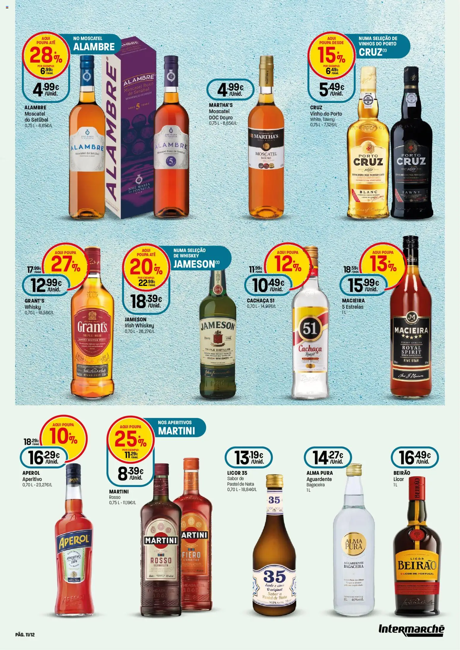 Intermarché - Especial Vinhos e Marisco Super │ válido de 13/08/2026 | Página: 11 | Produtos: Whisky, Martini, Cachaça, Licor