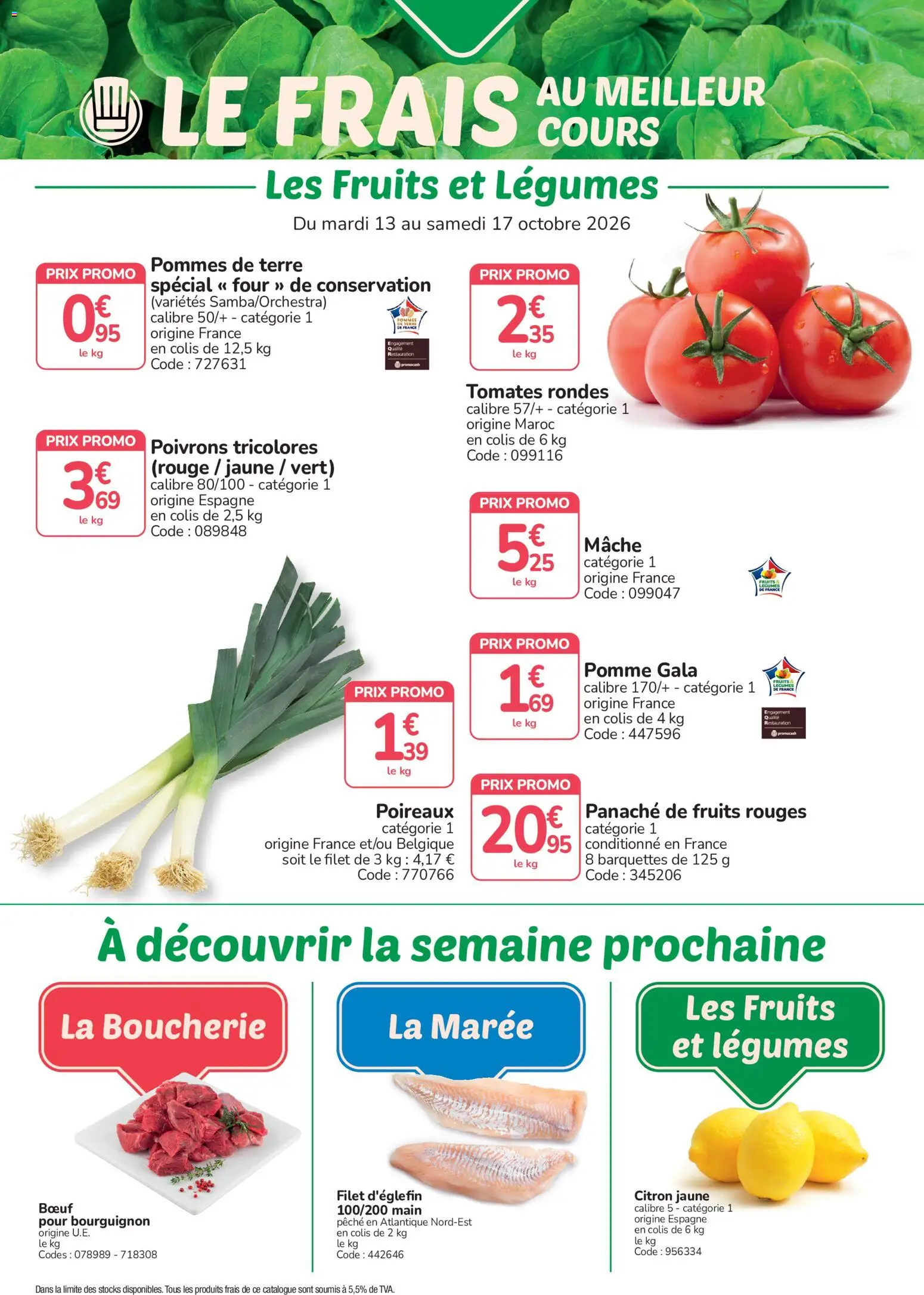 {H1} | Page: 3 | Produits: Four, Poireaux, Panaché, Les fruits et légumes