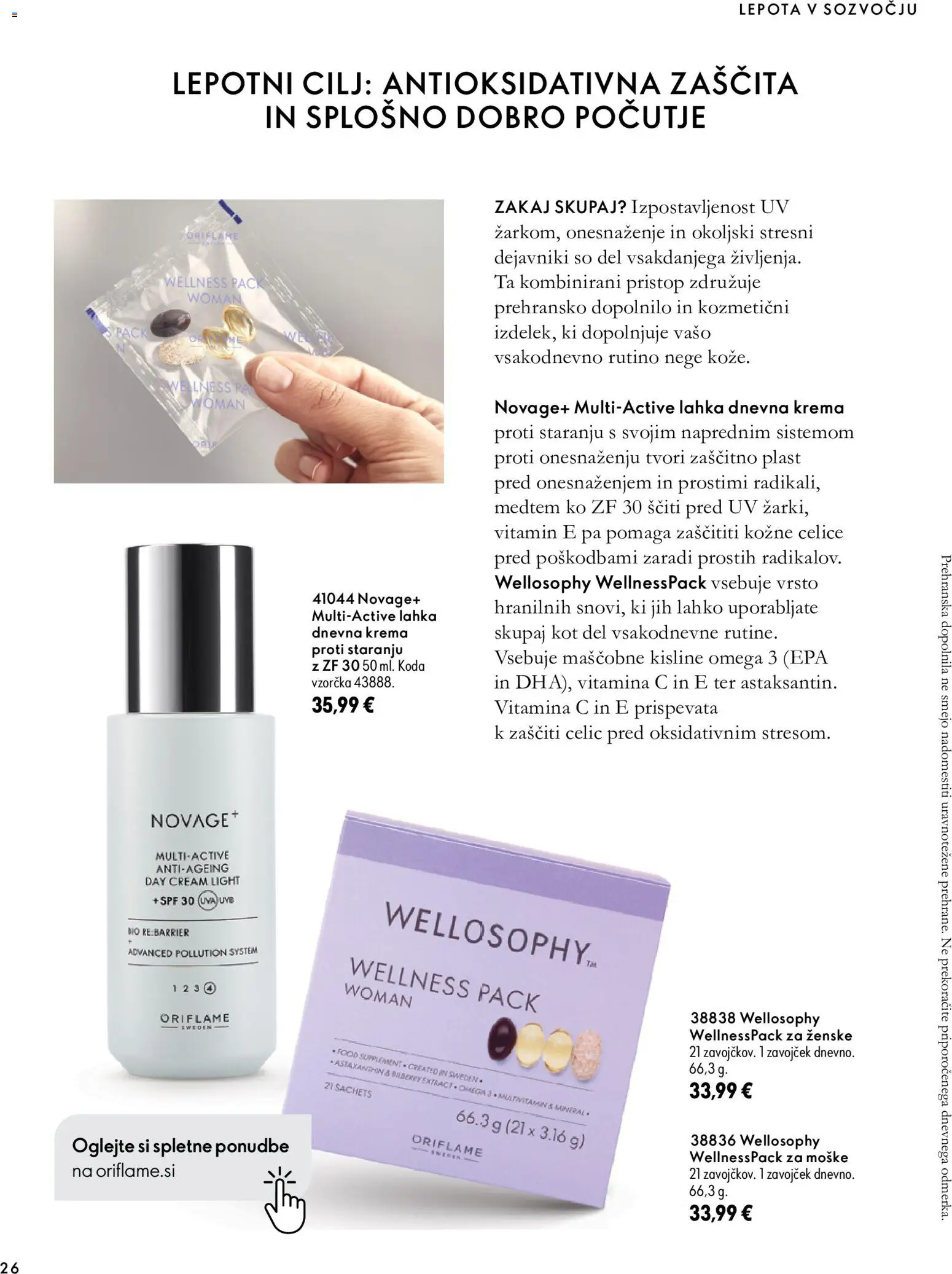 Novi Oriflame katalog ponudbe – veljaven od 07.10.2026 | Stran: 26 | Izdelki: Prehranska dopolnila, Krema