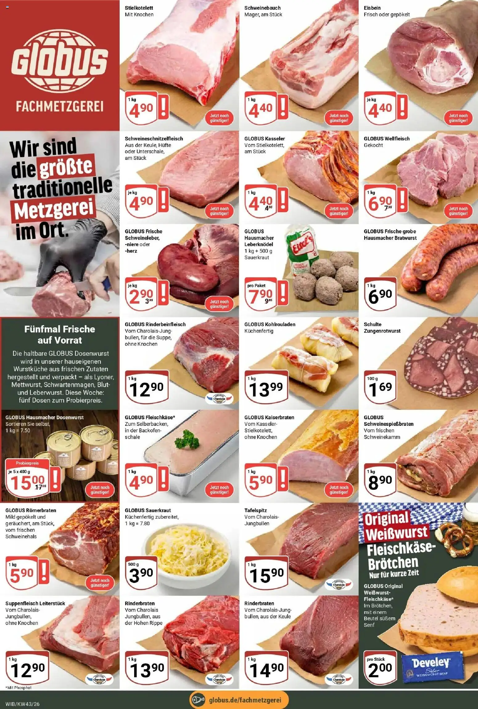 Globus Prospekt Wiesbaden-Nordenstadt (ab 19.10.2026) » Angebote online | Seite: 7 | Produkte: Tafelspitz, Weißwurst, Suppenfleisch, Backofen