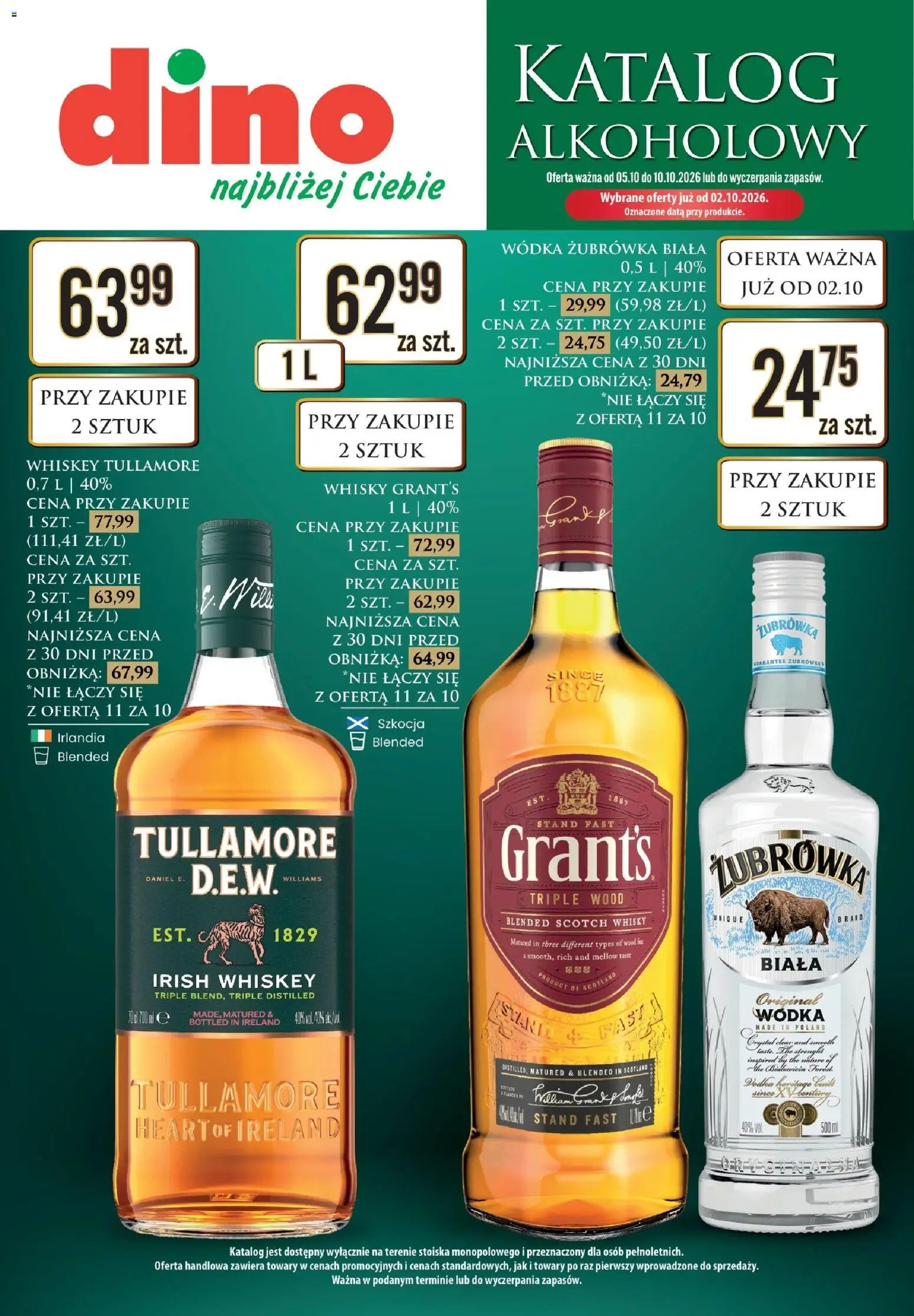 Dino Katalog alkoholowy Poniedziałek, 5 Października
