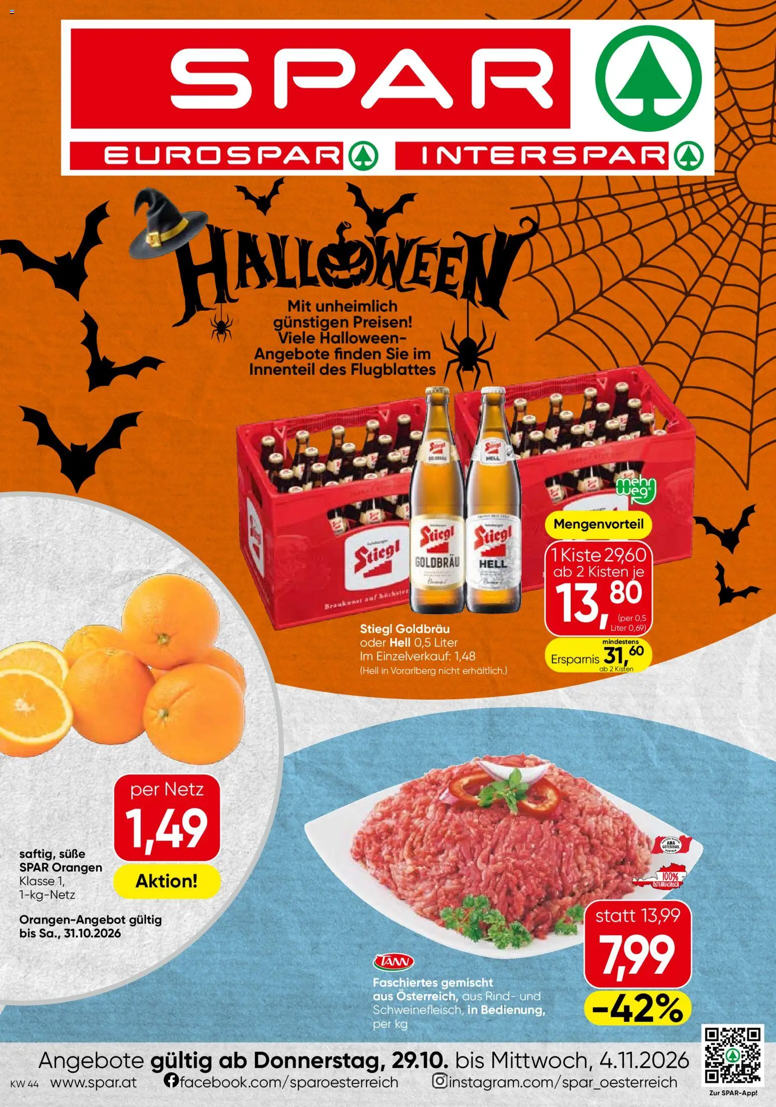 Spar Broschüre gültig ab 29.10.2026 | Seite: 1 | Produkte: Orangen