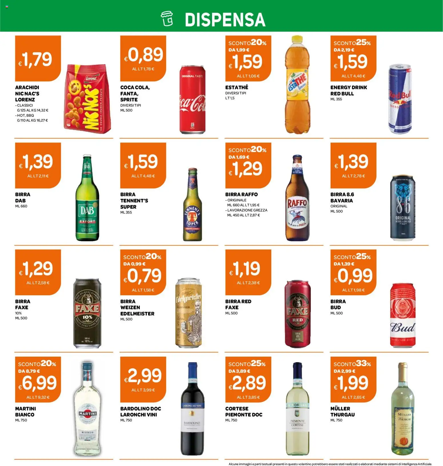 Volantino Ekom del 08/09/2026 | Pagina: 5 | Prodotti: Birra, Martini, Arachidi, Sprite