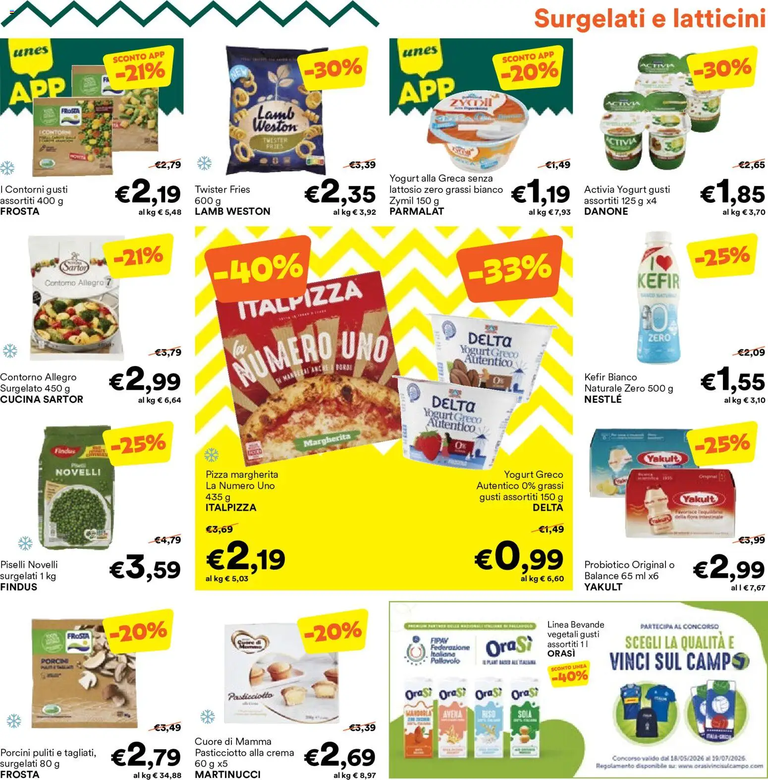 Volantino Unes del 17.06.2026 | Pagina: 7 | Prodotti: Crema, Yogurt, Riso, Piselli