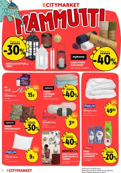 K-Citymarket-mainoslehti voimassa 12/10/2026 alkaen | Sivu: 8 | Tuotteet: Tyyny, Kylpy, Lamppu, Peittosetti